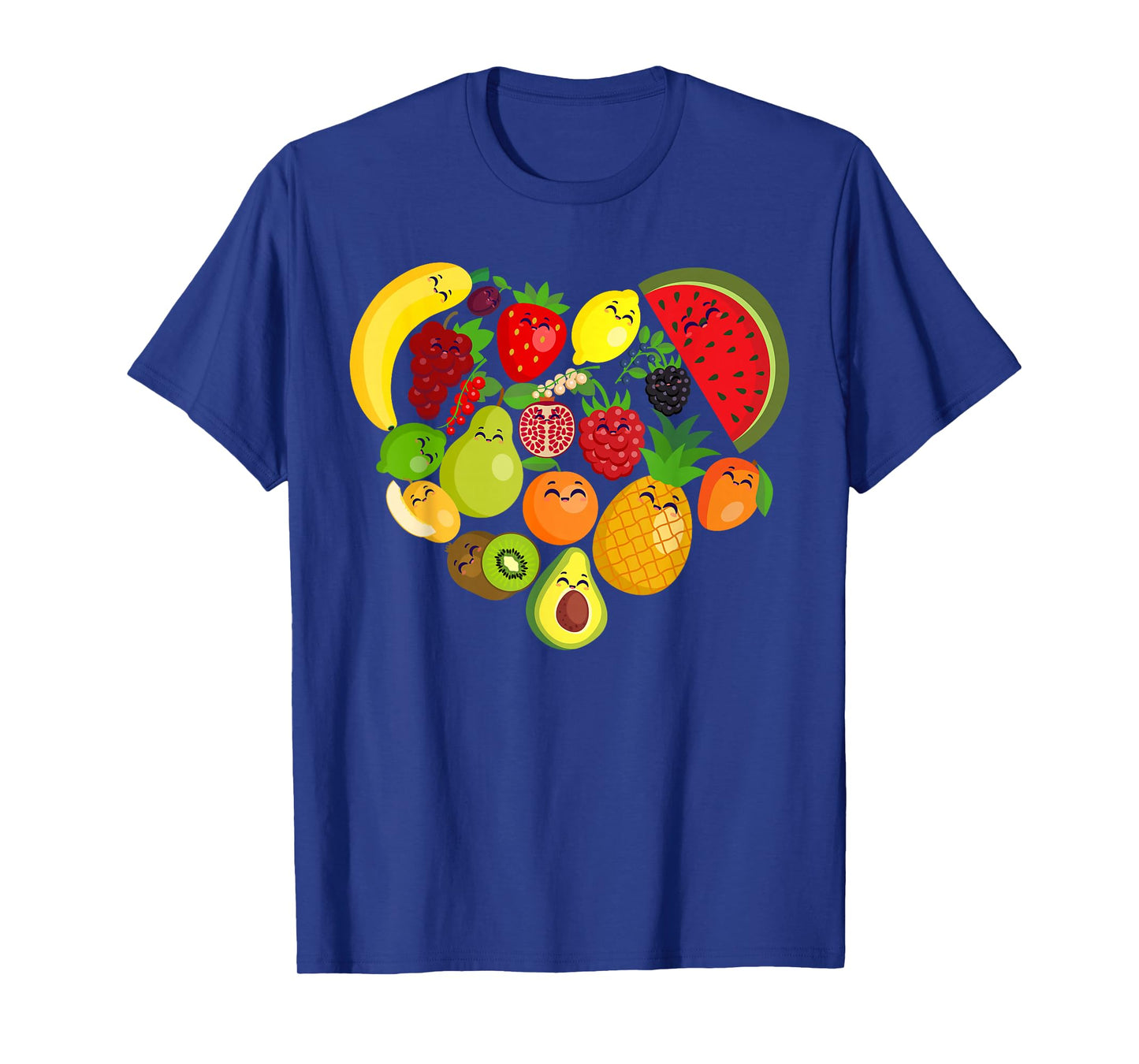 Funny Fruits Collage Cute heart Fruit and Vegetables T-Shirt