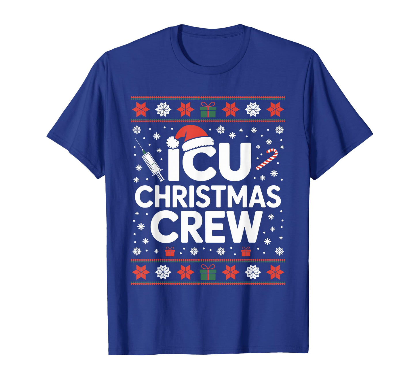 ICU Nurse Ugly Christmas Sweater Critical Care Xmas Nursing T-Shirt