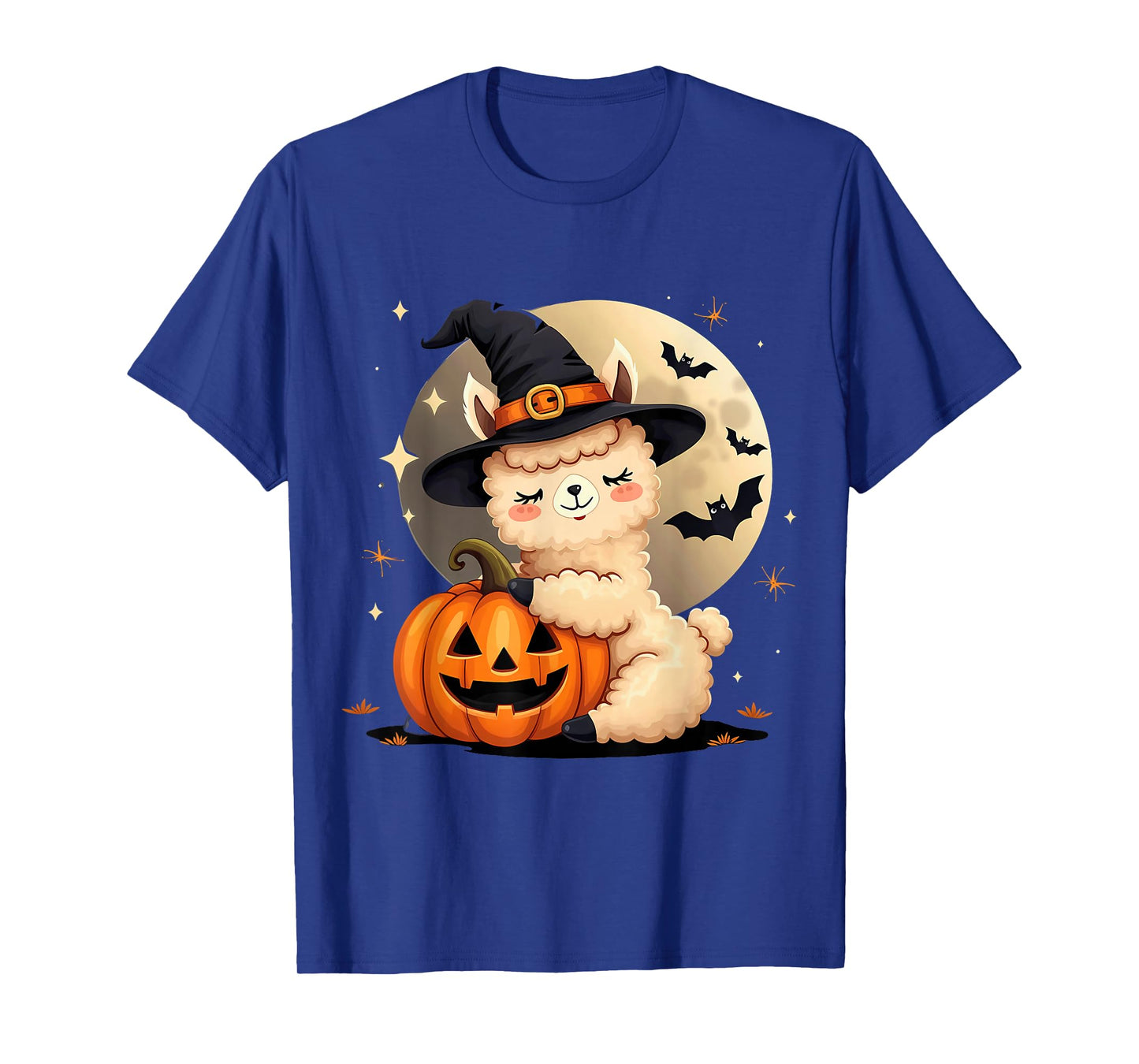 Halloween Alpaca Witch Hat Pumpkin Spooky T-Shirt