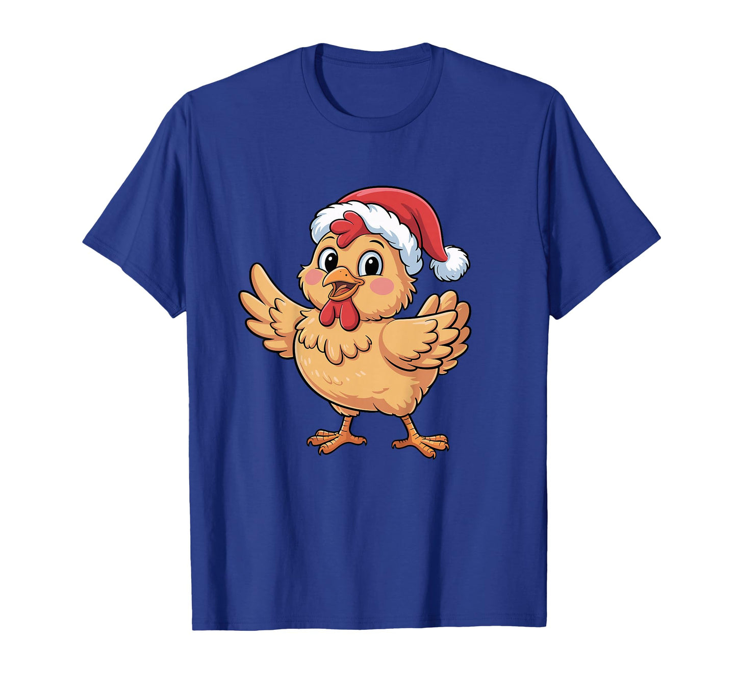 Cute Christmas Chicken Wearing Santa Hat Boys Kids T-Shirt