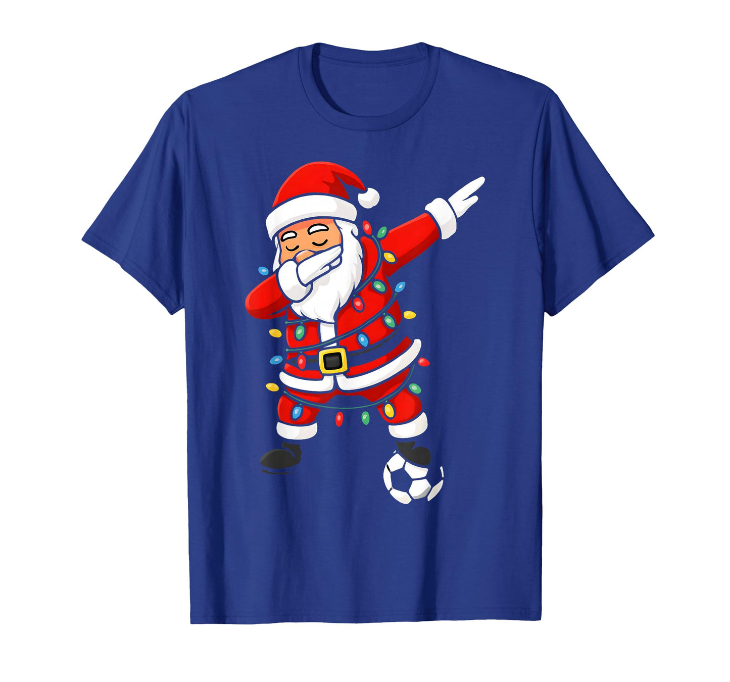 Happy Xmas Dabbing Santa Soccer Christmas Pajamas Kids T-Shirt