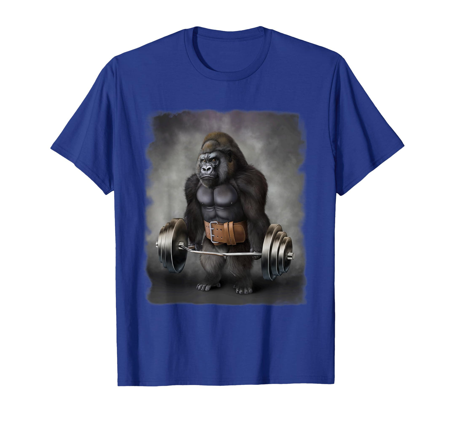 Gorilla Muscle Training with Barbell Shrug Bar Fitness Gym T-Shirt