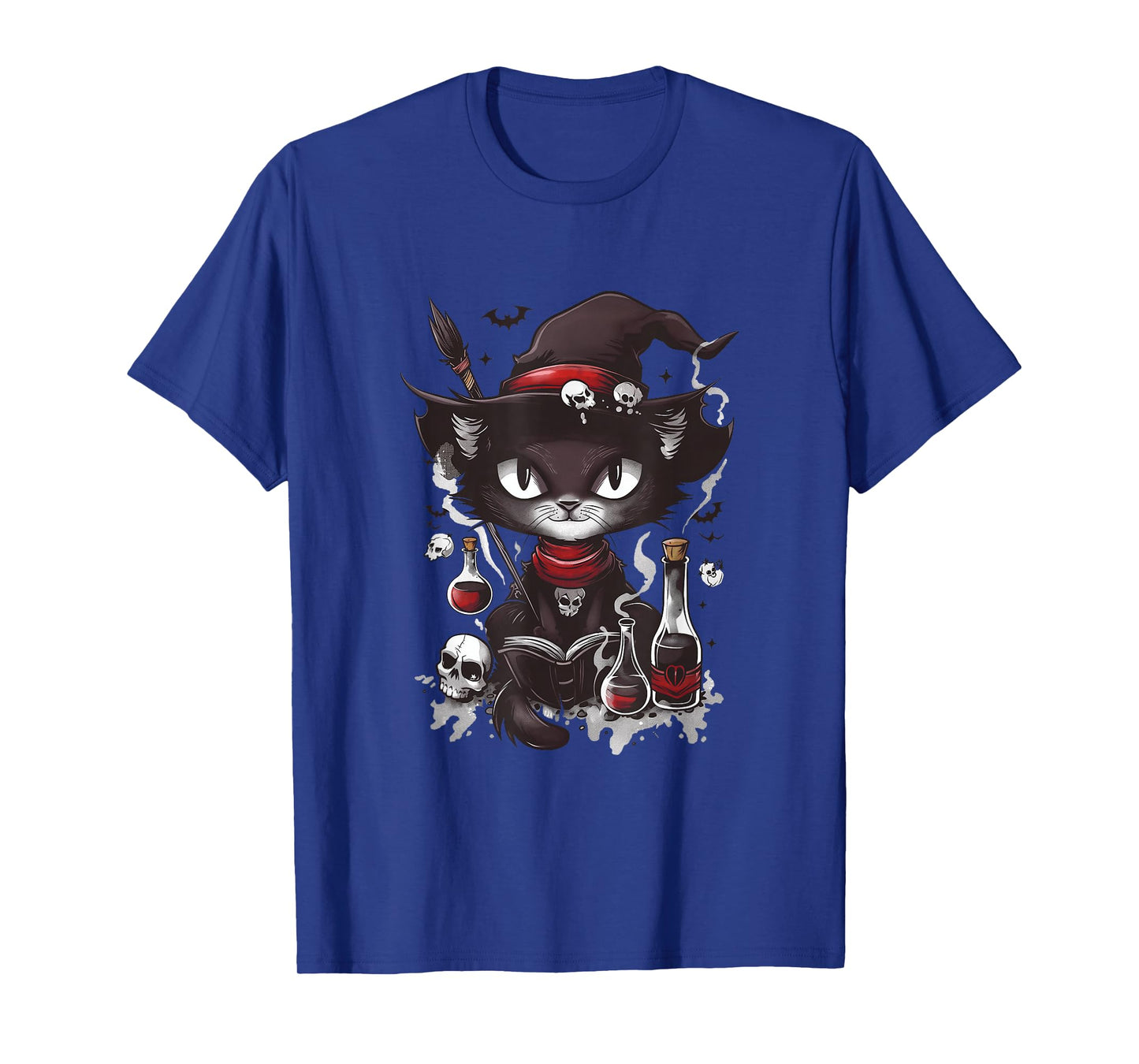 Scary Halloween Black Cat Salem Apothecary T-Shirt