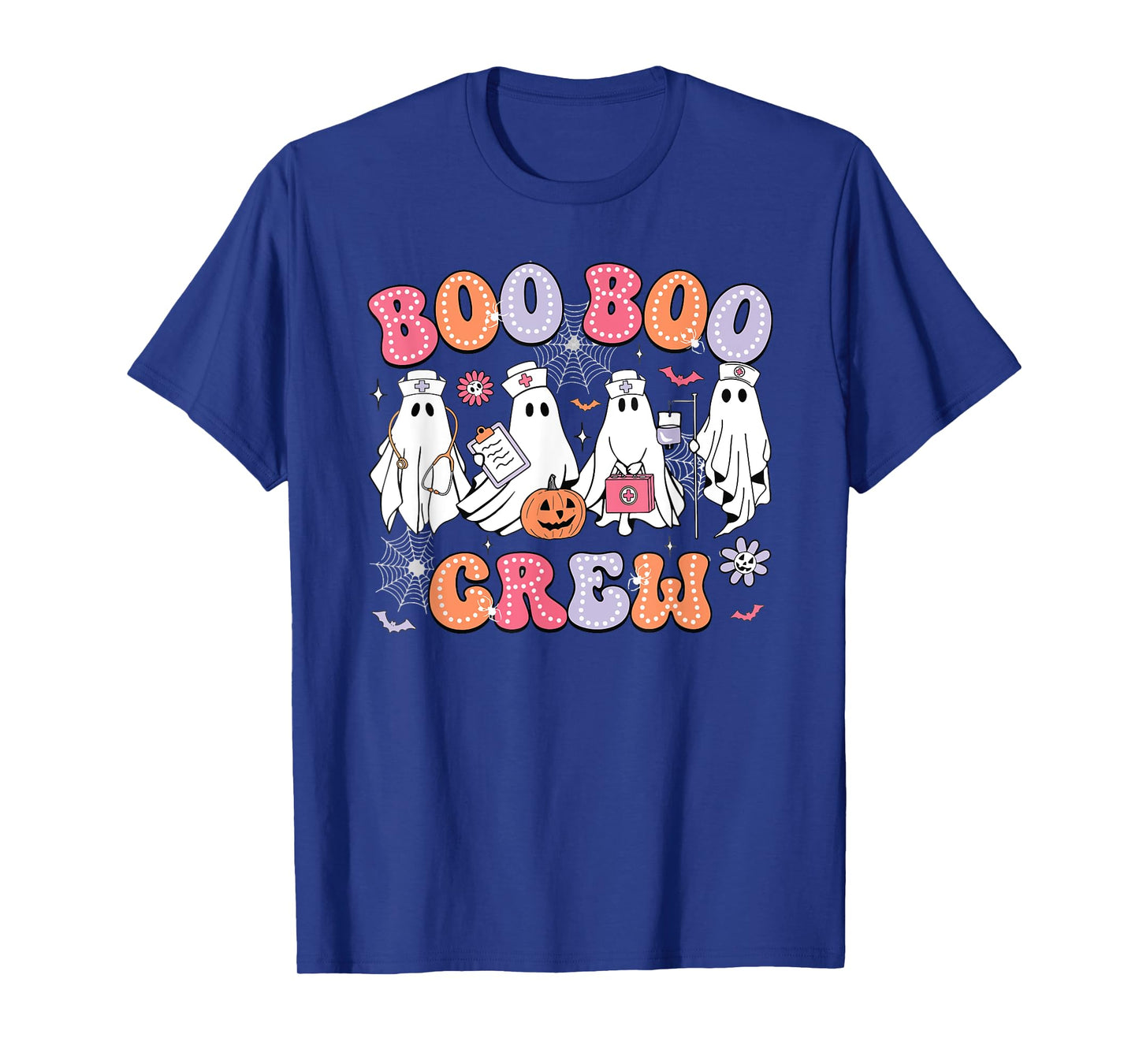 Halloween Nurse Groovy Boo Crew Nurse Funny Ghost Women T-Shirt