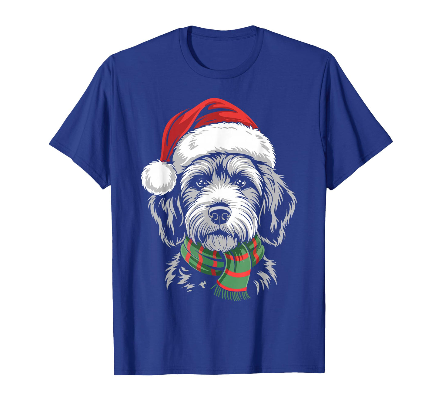 Goldendoodle Dog Xmas Santa Hat Scarf Christmas Costume T-Shirt