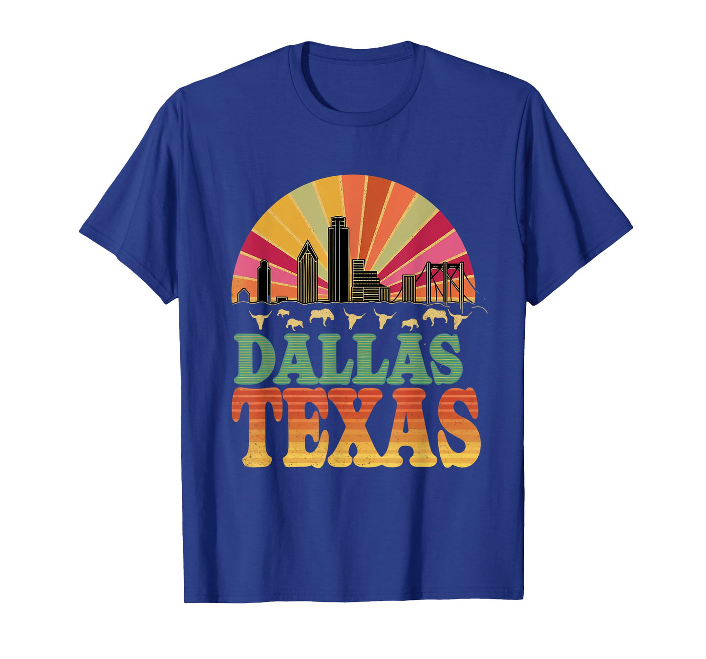 Vintage Dallas Texas Skyline Cityscape Retro Style T-Shirt