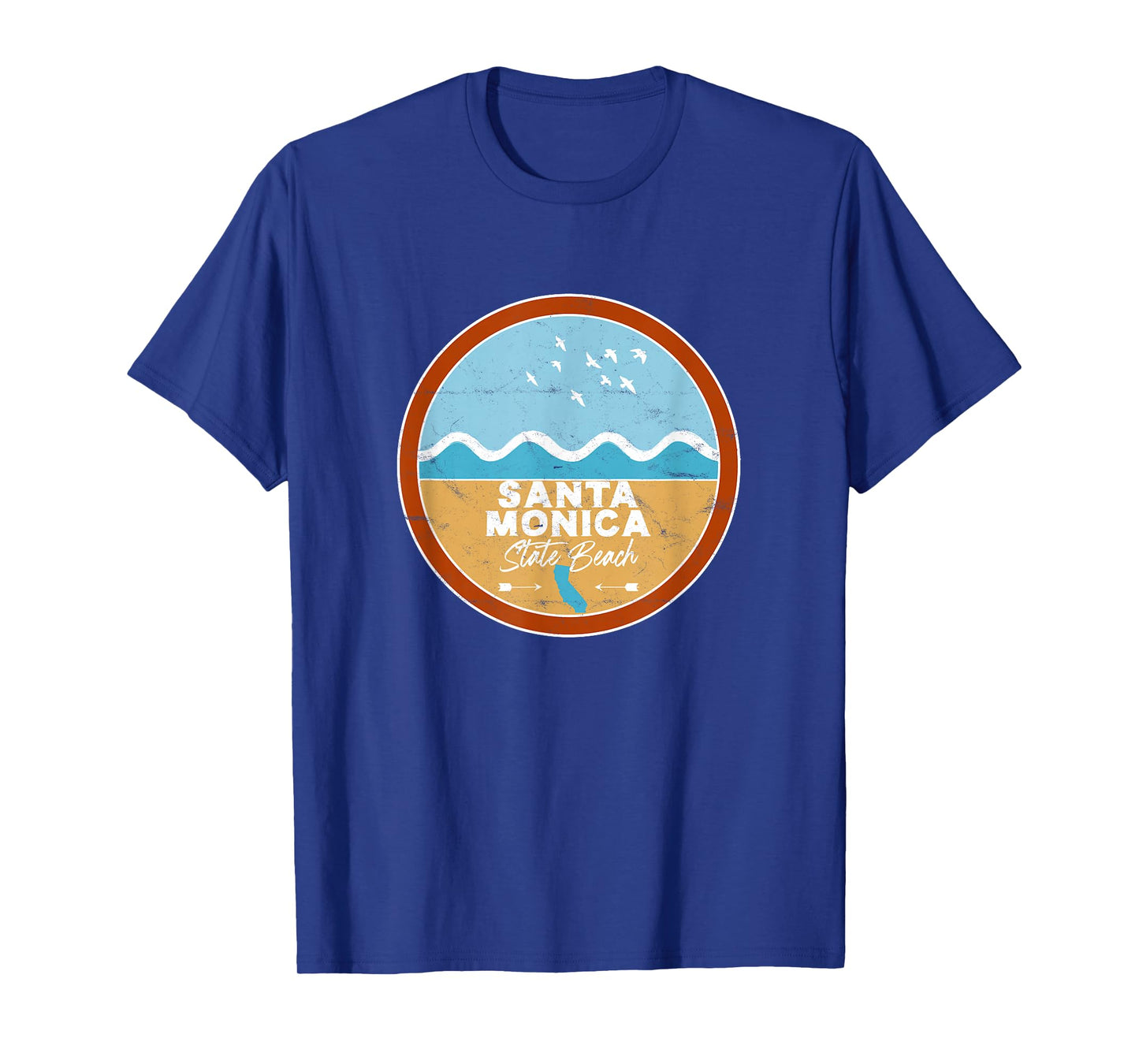 Santa Monica State Beach California CA Beach Lover Waves T-Shirt