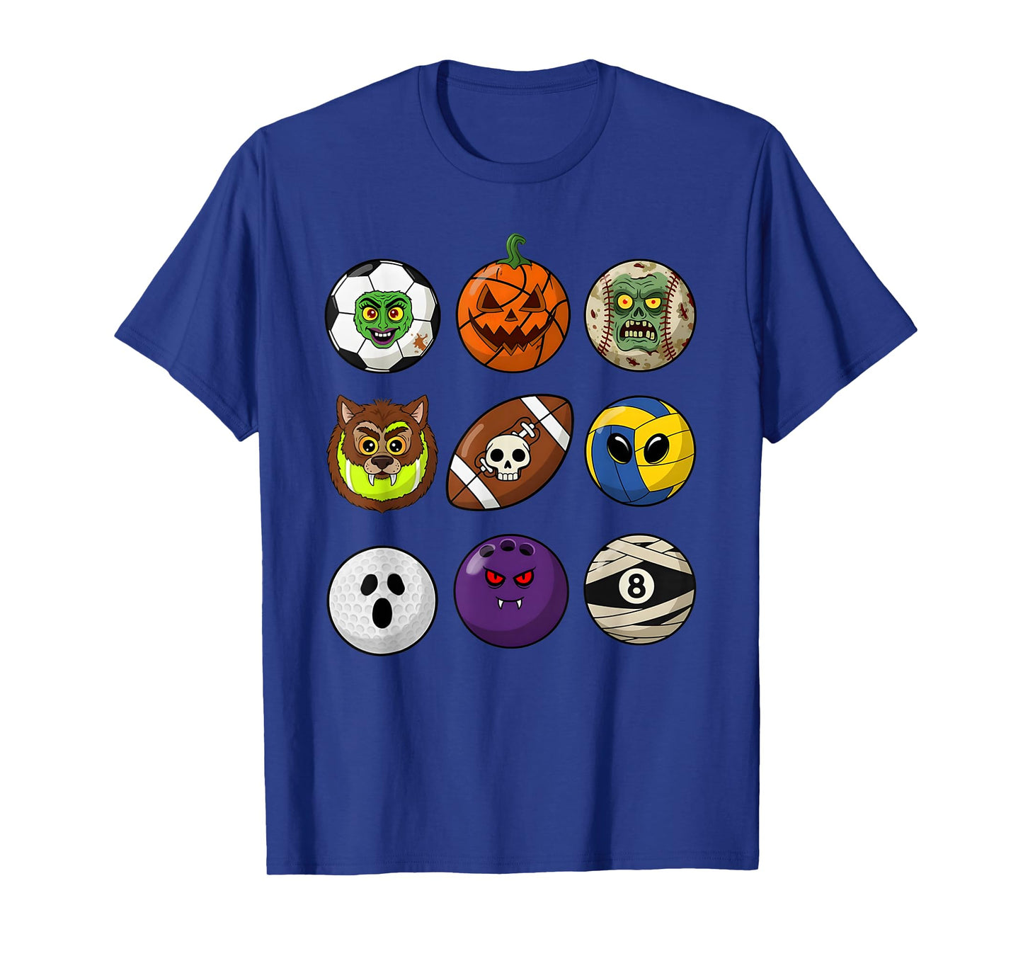 Halloween Building Ball Head Pumpkin Ghost Zombie Boys Sport T-Shirt