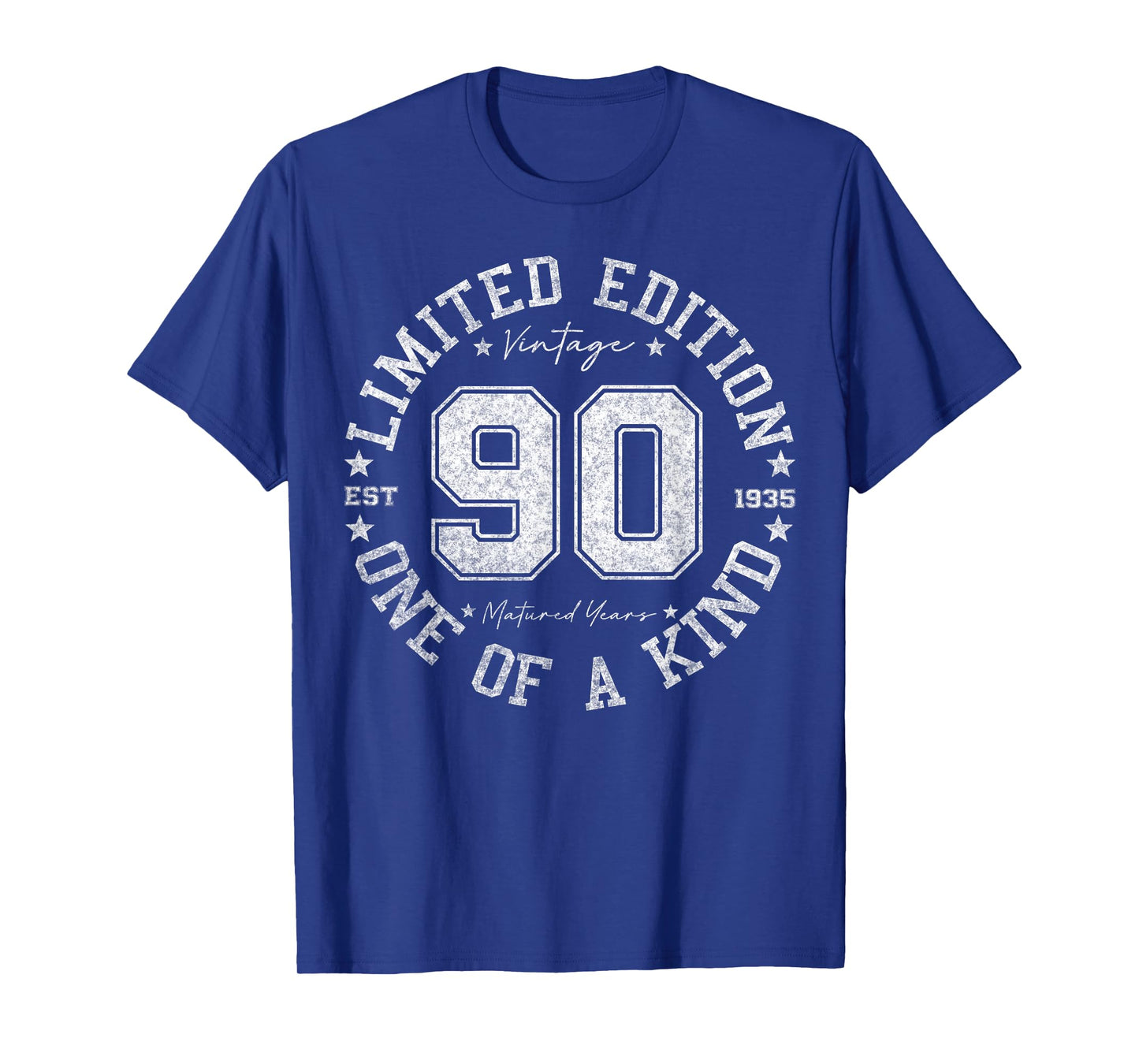 Retro One Of a Kind Shirts For Men Women 2025 90 Year Old Gifts Vintage 1935 Limited Edition Unisex-Adult 90th Birthday T-Shirt Black Small Crew Neck Short Sleeve Letter Print T-Shirt