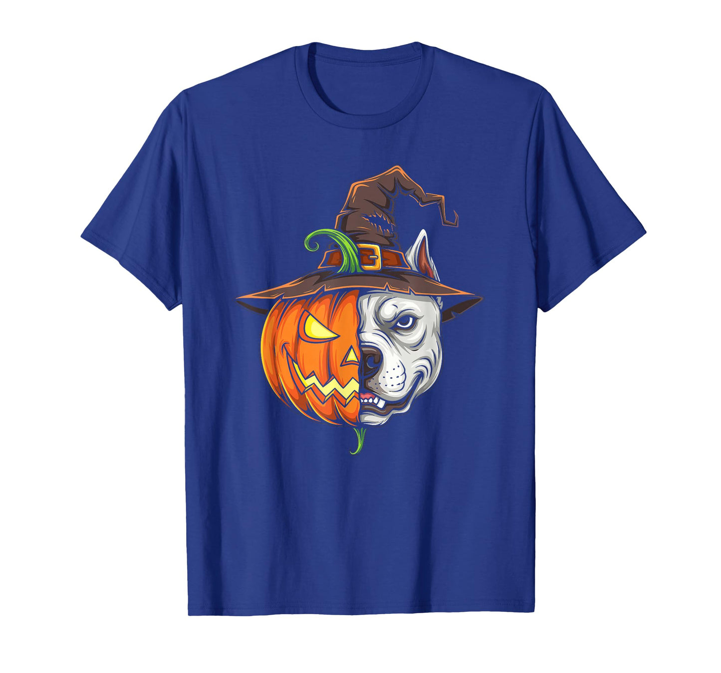 Pitbull Pumpkin Jack O Lantern Halloween Kids Mens Womens T-Shirt