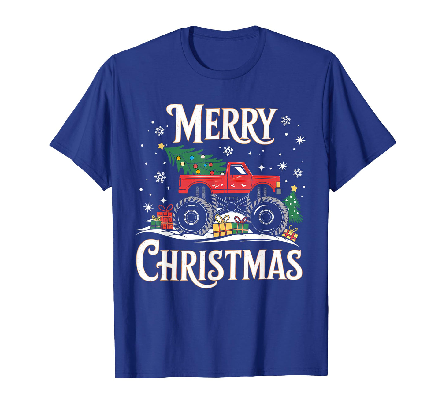 Merry Christmas Monster Truck Xmas Pajamas Boys Kids Toddler T-Shirt