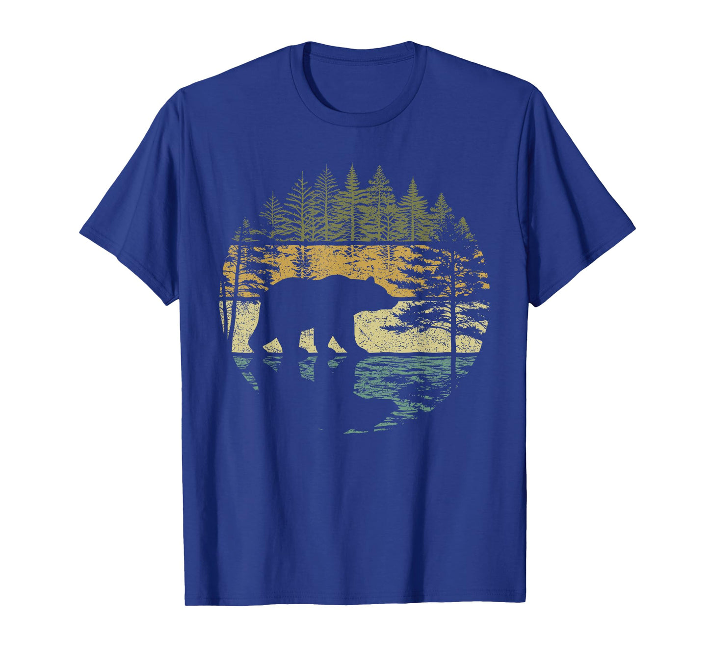 Retro Forest Bear Outdoors Nature Women Men Vintage Graphic T-Shirt