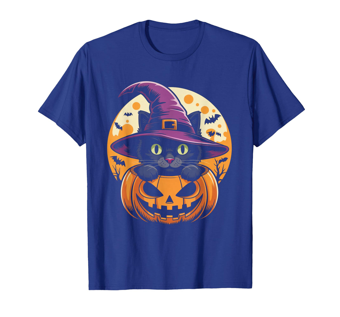Cat Halloween Pumpkin Black Cat Scarry Spooky Gifts Kids T-Shirt
