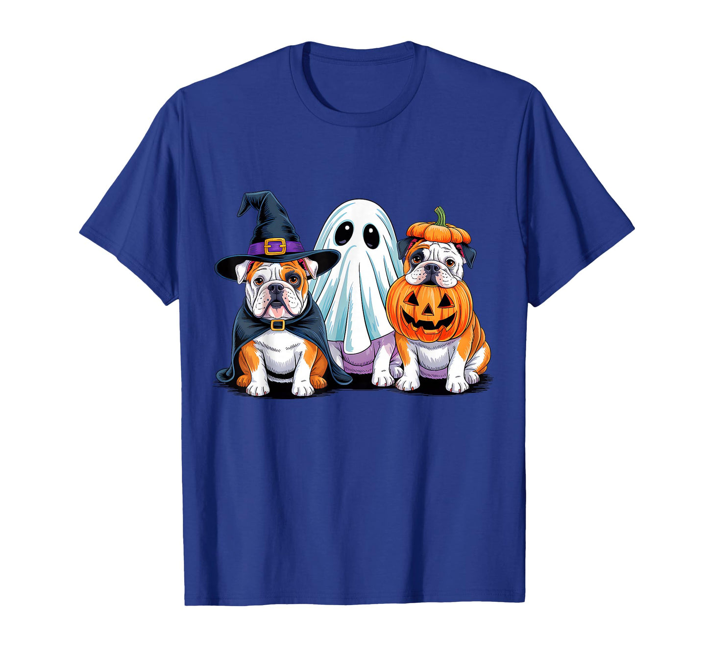 English Bulldog Halloween Funny Dog Lover Pumpkin Witch T-Shirt