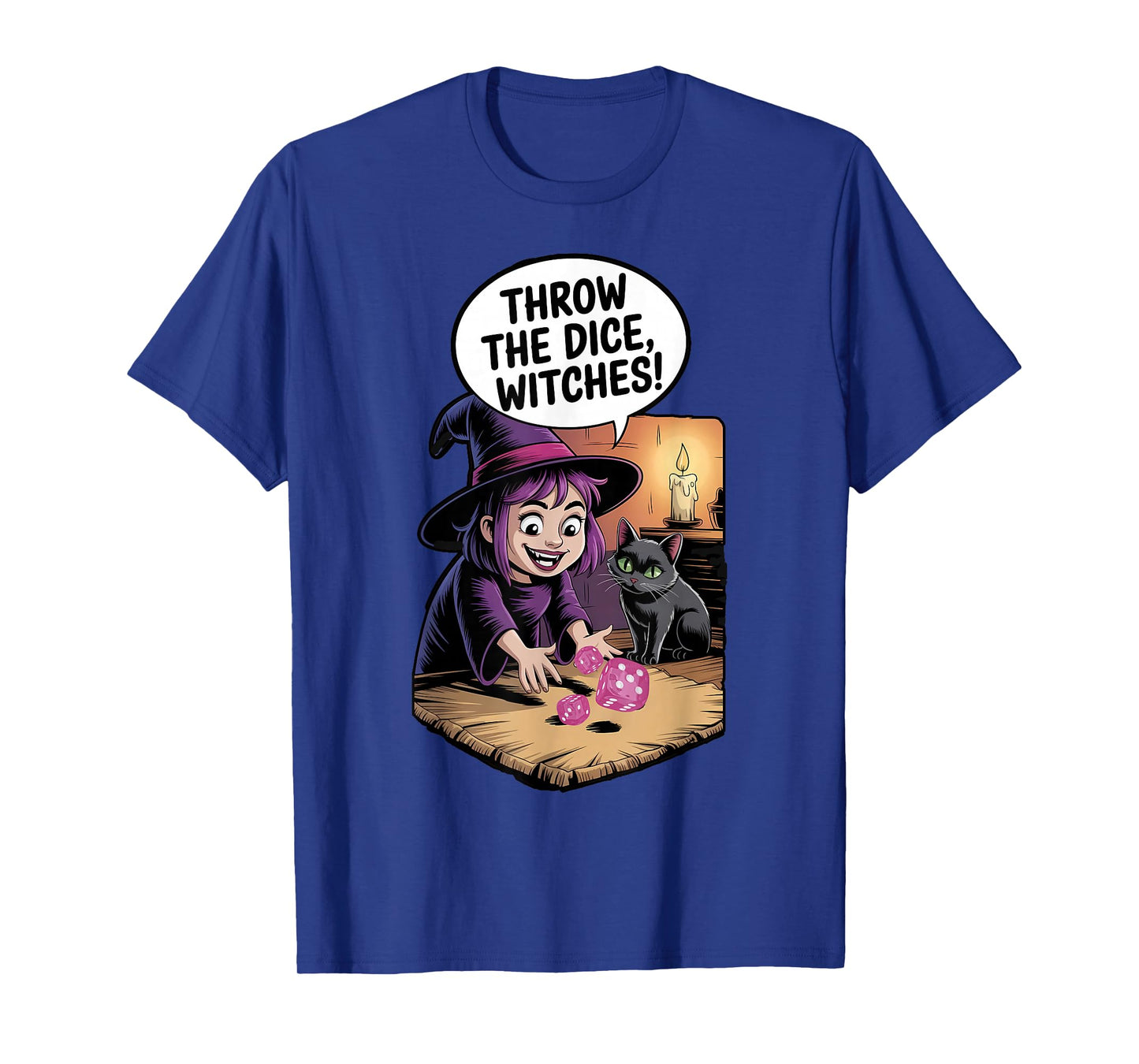 Throw The Dice Witches for Women Bunco Halloween Party T-Shirt