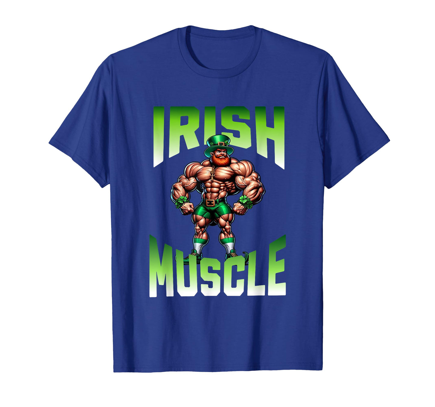 Irish Muscle Leprechaun Gym Workout Green Celebrations T-Shirt
