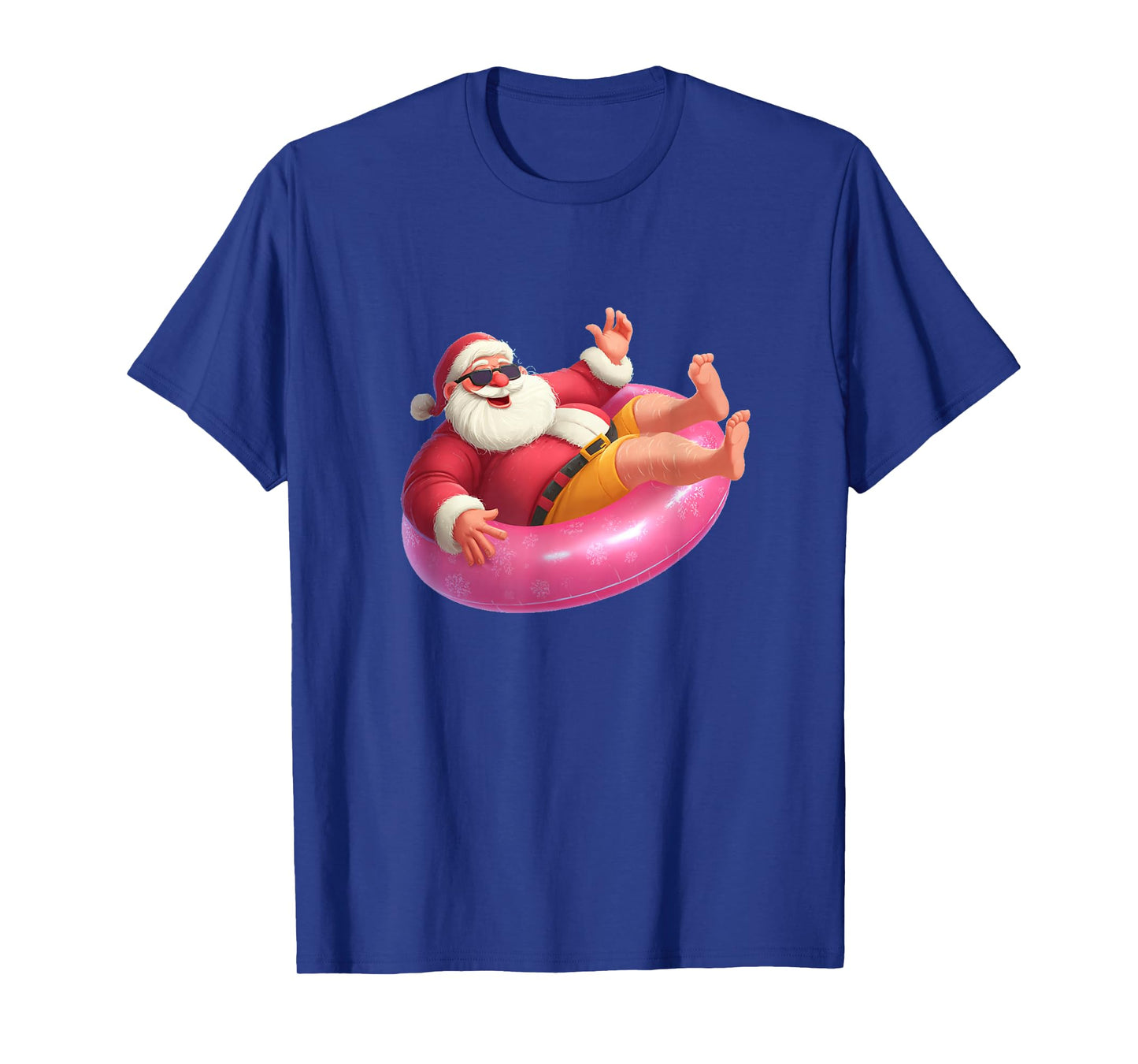 Santa Water Fun Costume with Pool Ring for Christmas T-Shirt