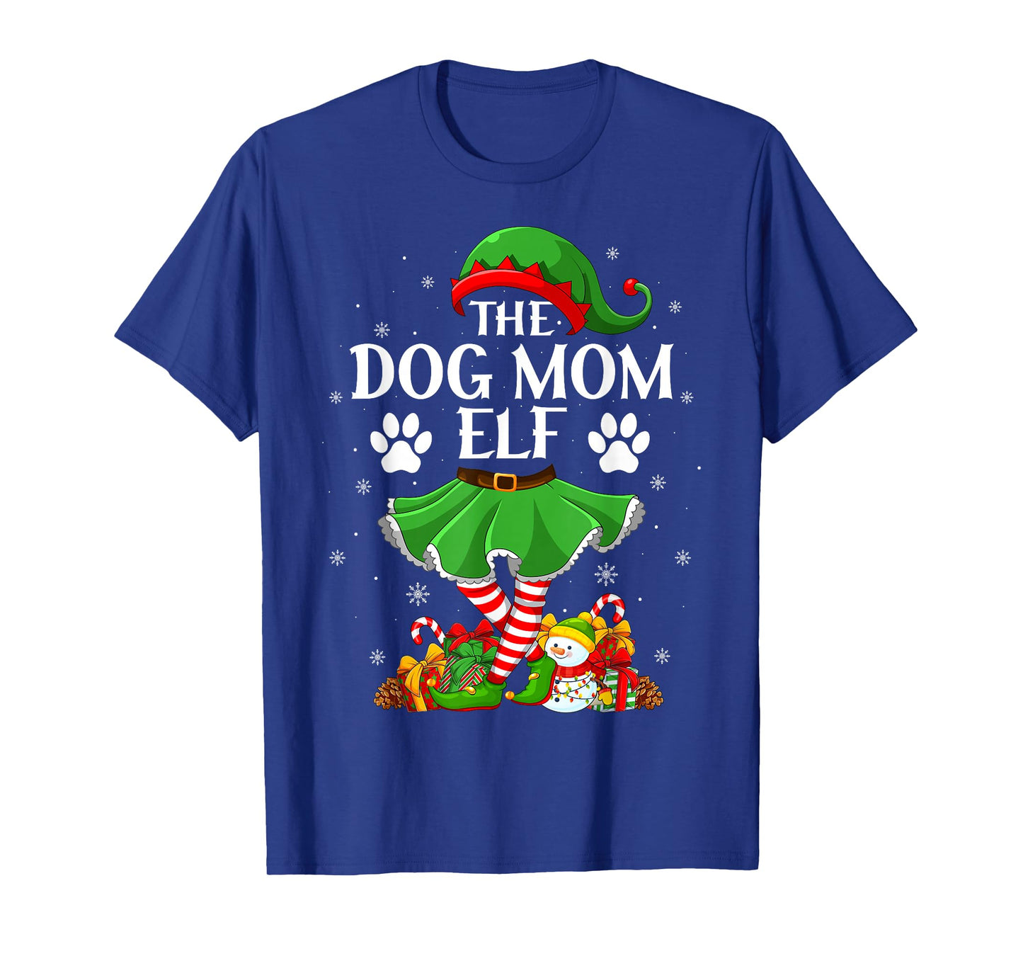 Dog Mom Elf Christmas Family Elf Squad Xmas Girls Women T-Shirt