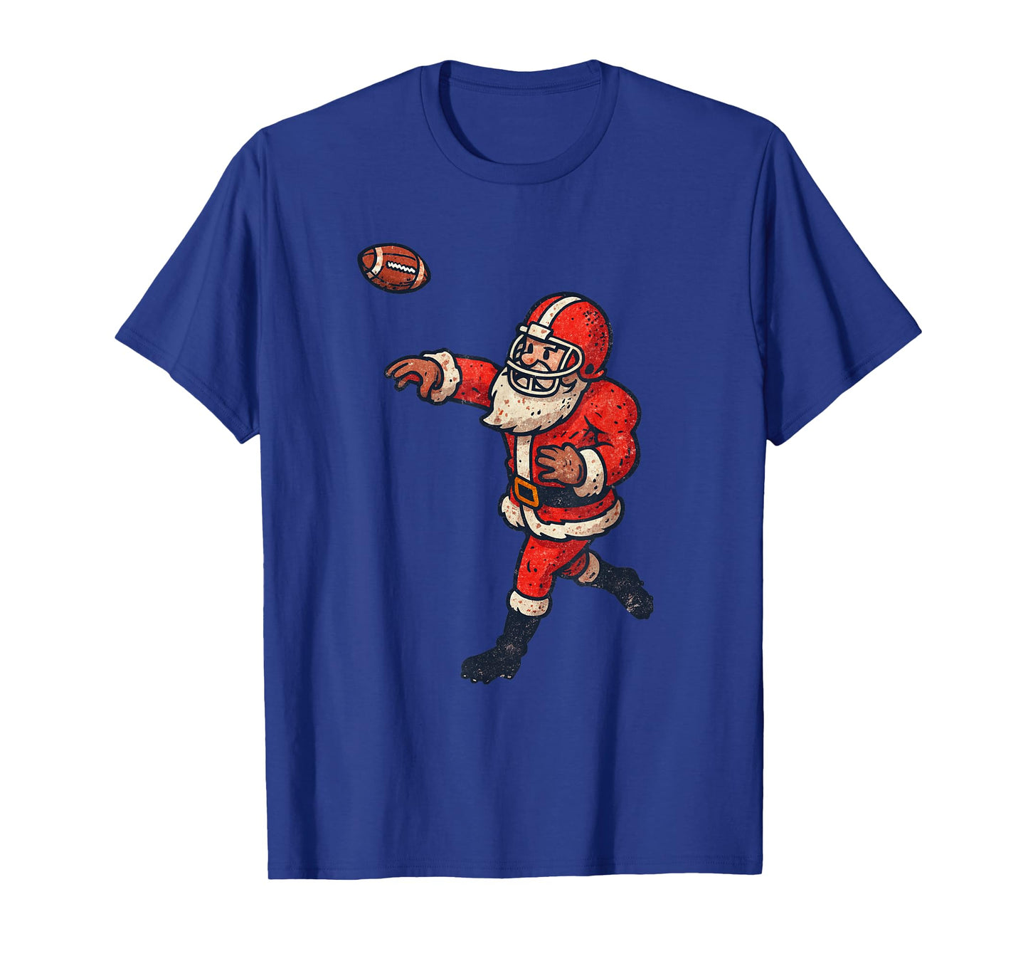 Santa Claus Playing American Football Xmas Holiday Christmas T-Shirt
