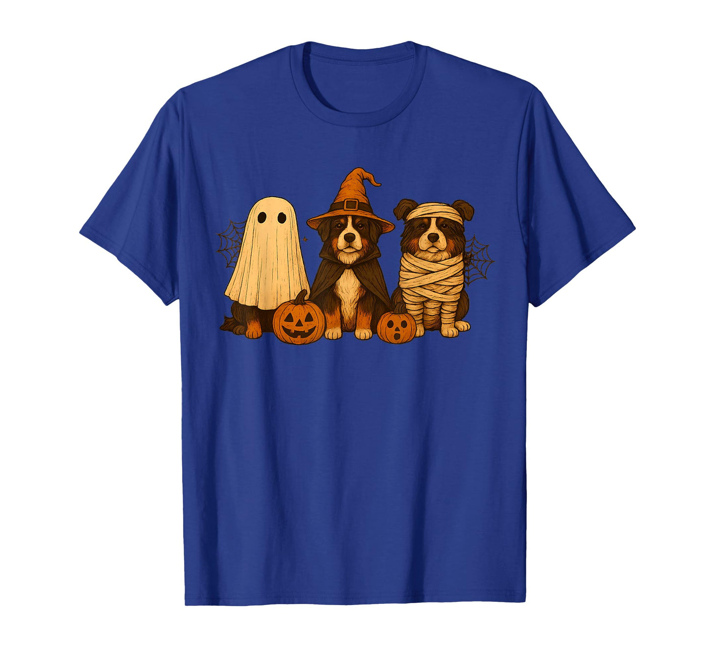 Retro Bernese Mountain Witch Scary Halloween Pumpkin T-Shirt