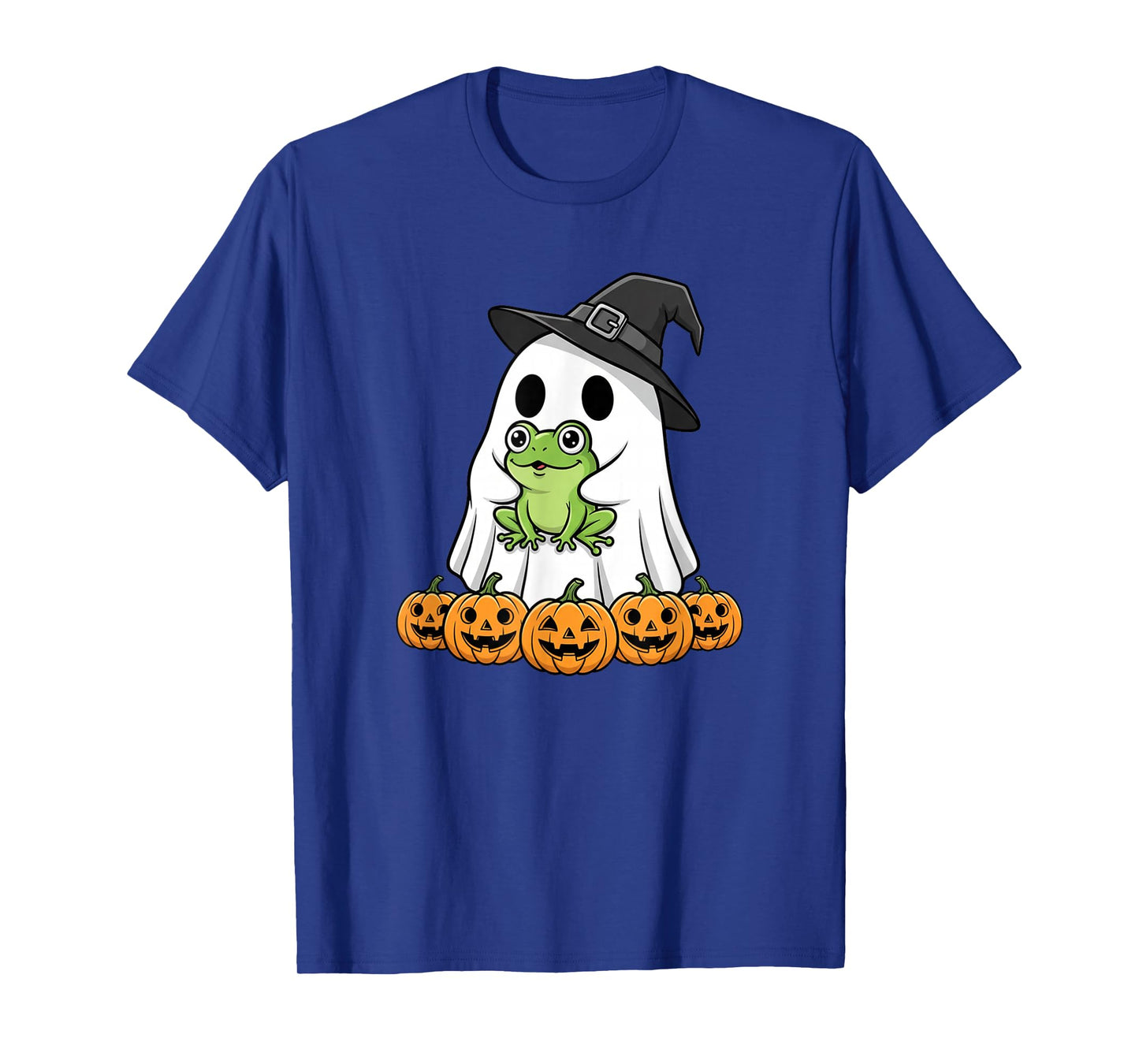 Funny Ghost Frog Pumpkin Halloween Kids Mens Womens T-Shirt
