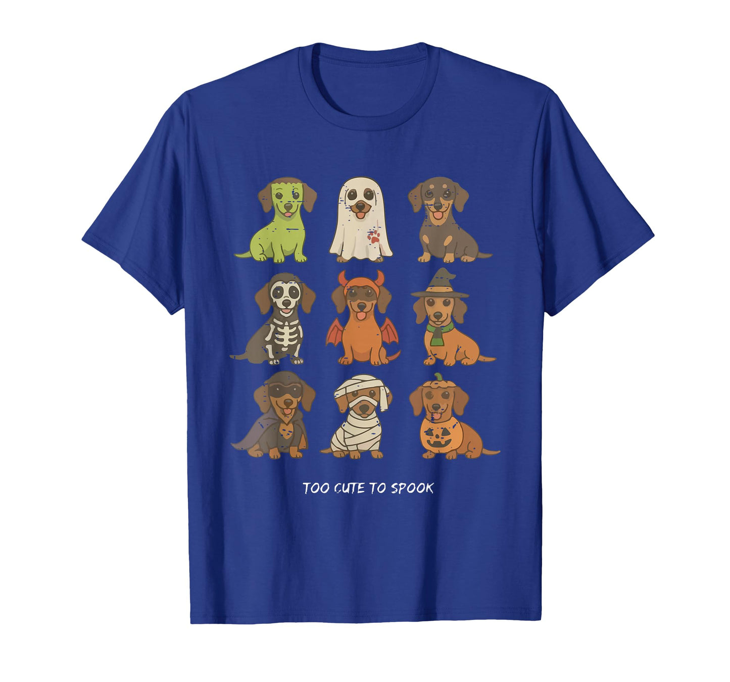 Funny Witch Pumpkin Mummy Ghost Dachshund Halloween Cute Dog T-Shirt