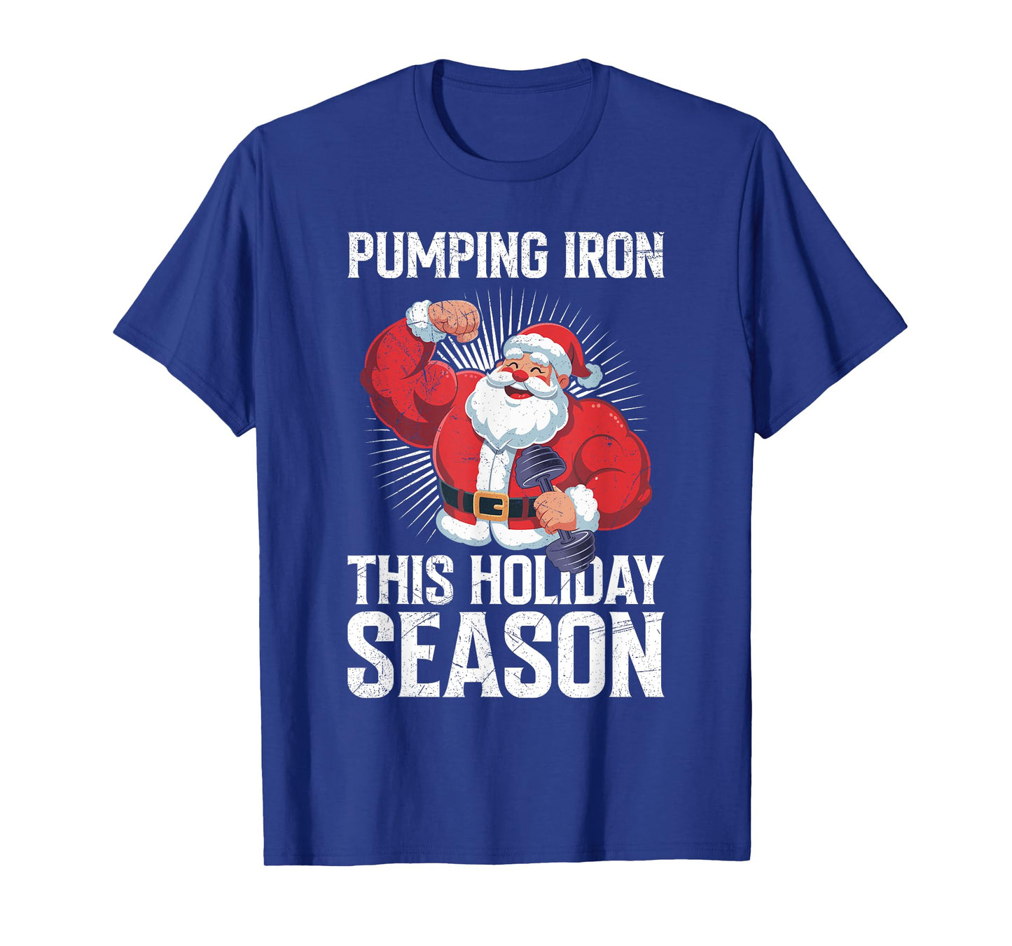 Santa Claus Pumping Iron This Season Funny Gym T-Shirt