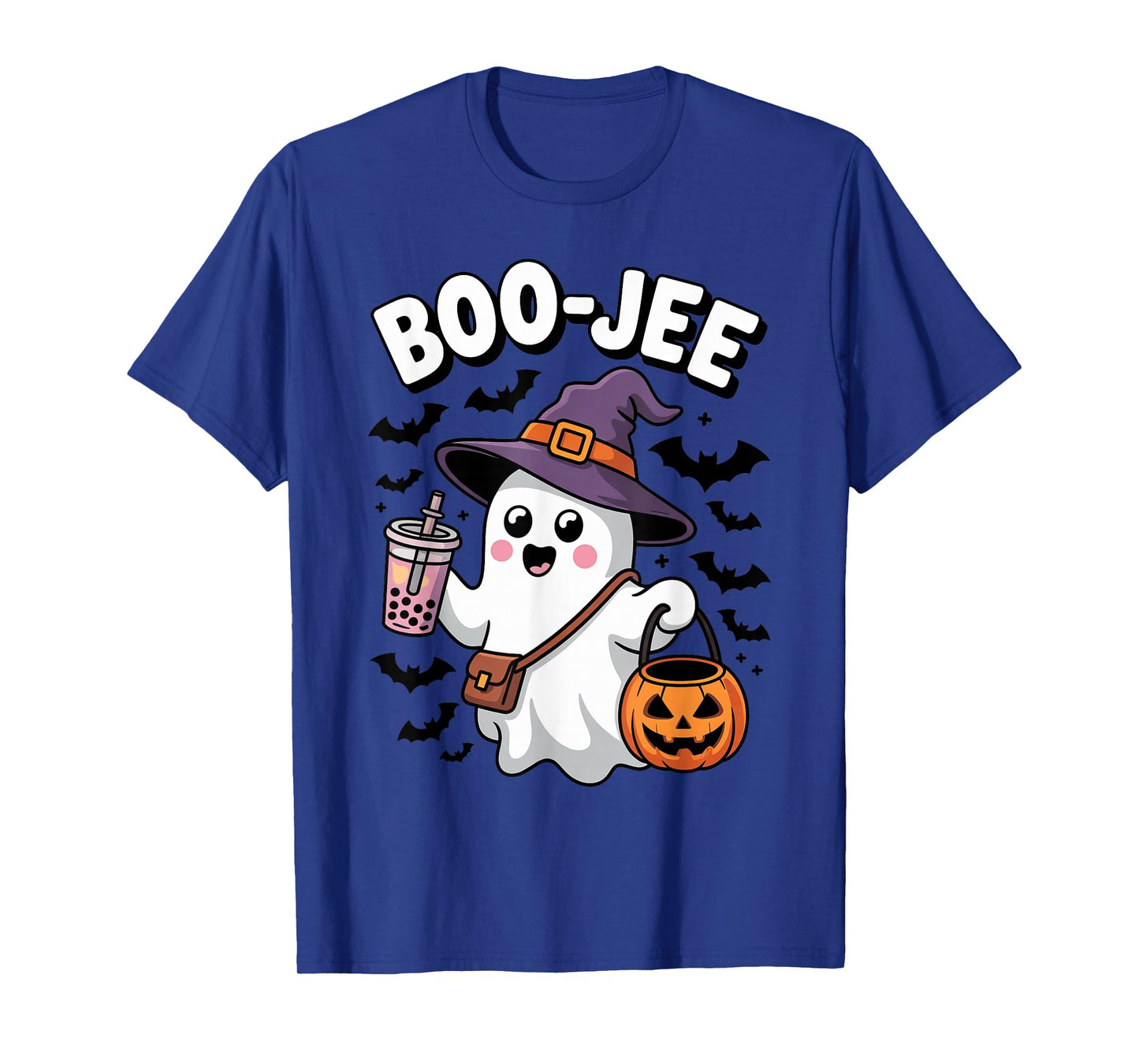 Cute Boo-JEE Ghost Witch Hat Bubble Tea Halloween Costume T-Shirt