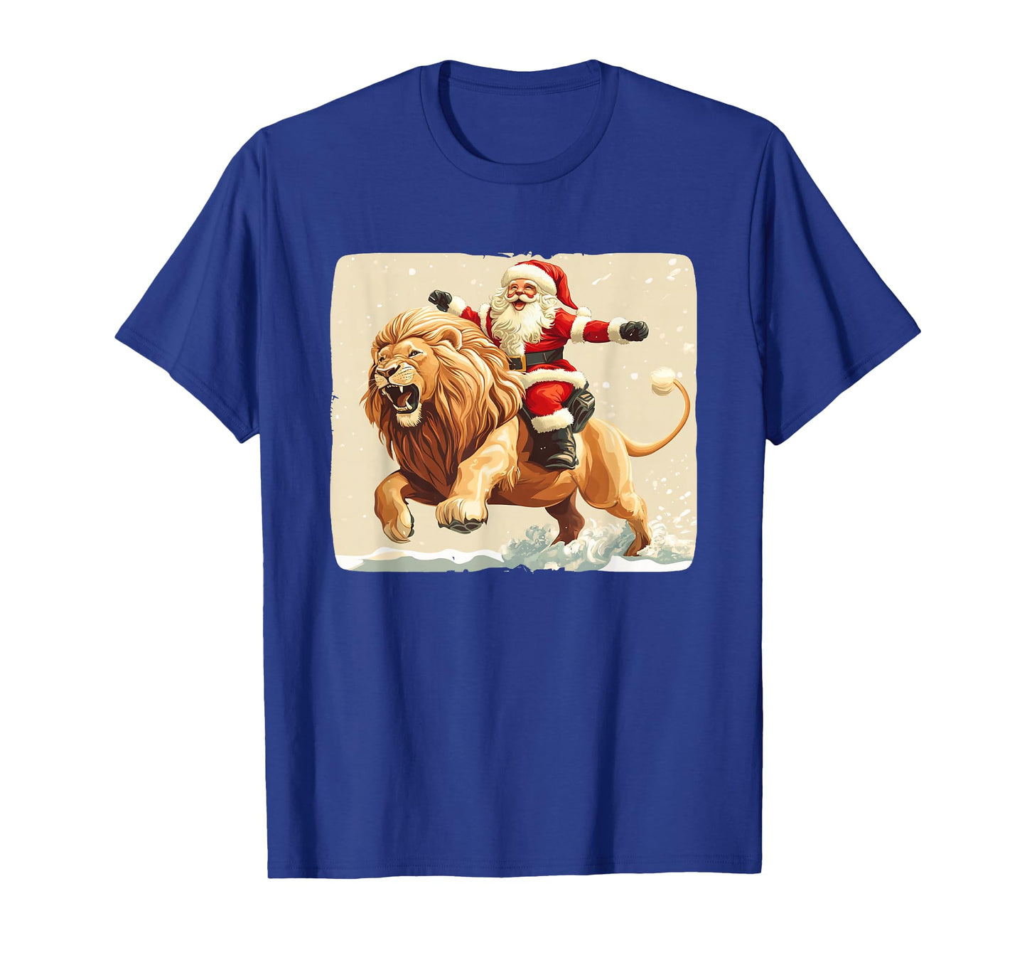 Holiday Cheer with Santa Claus on a Lion Costume T-Shirt