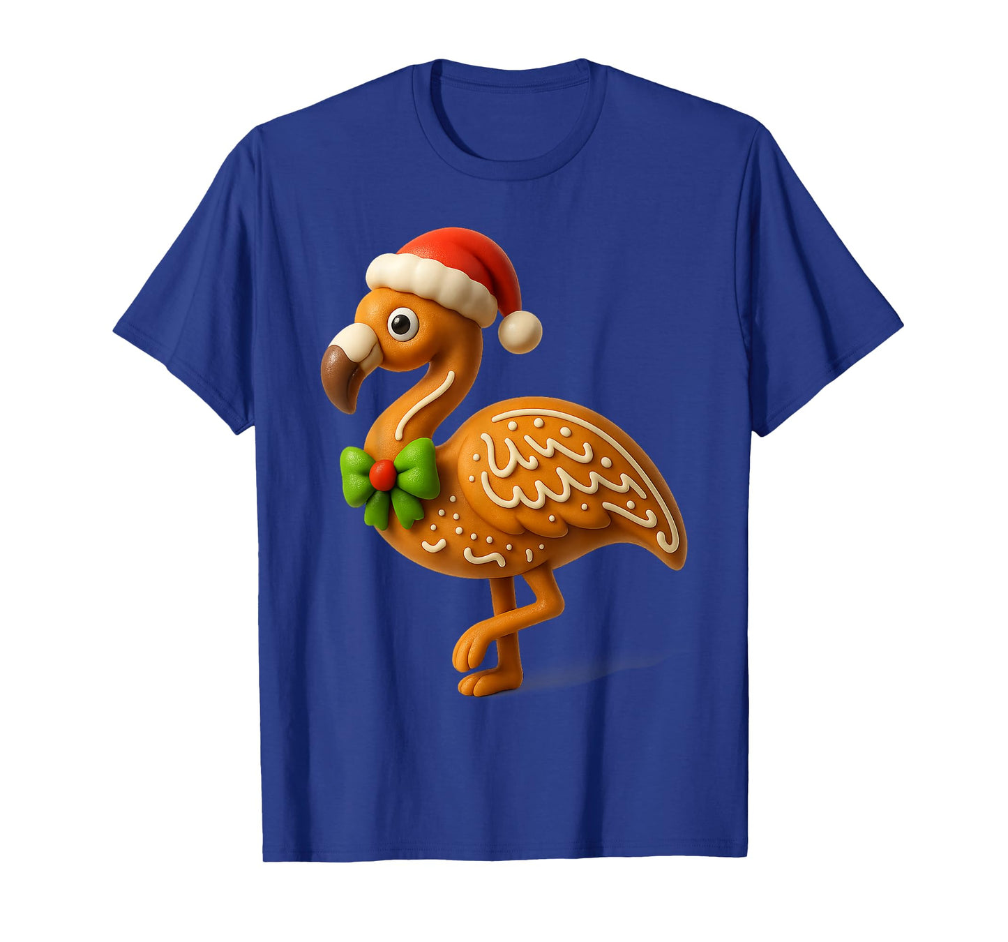 Funny Gingerbread Man Flamingo Christmas Womens Mens Gifts T-Shirt