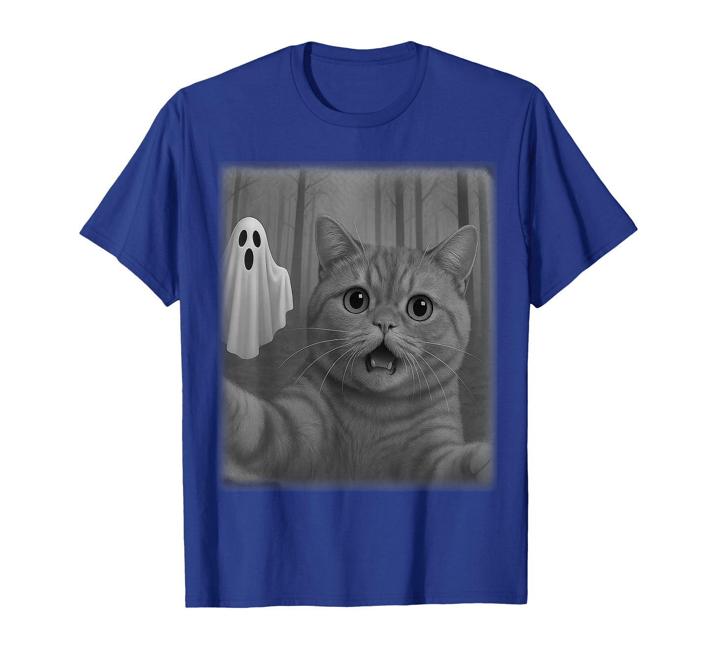 Funny Halloween Cat Selfie with Spooky Ghost Cat Lovers T-Shirt