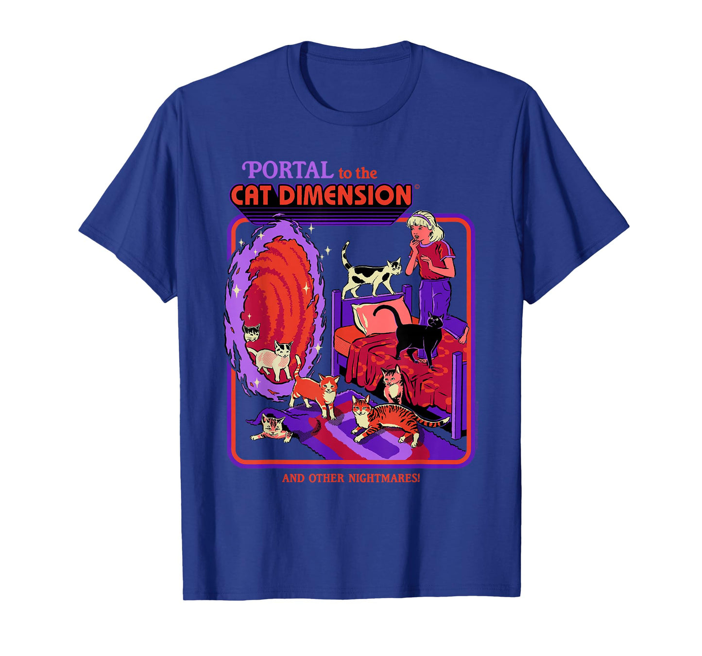 Cat Dimension Sci Fi Retro Vintage Funny Adult Humor T-Shirt