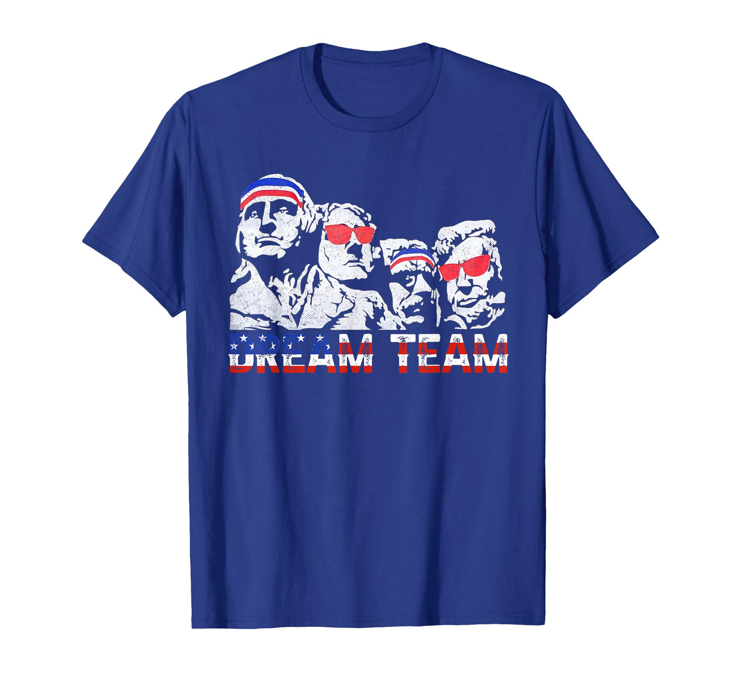 American USA Flag Dream Team Funny Patriotic Retro Vintage Women Men T-Shirt