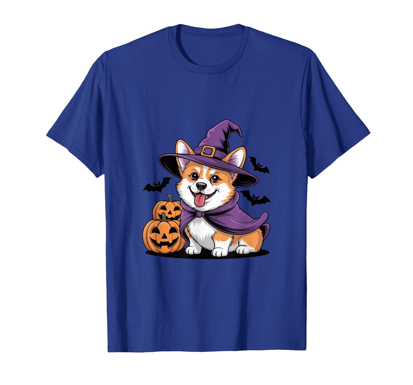 Adorable Corgi in Witch Hat for Dog Lovers Halloween Fun T-Shirt
