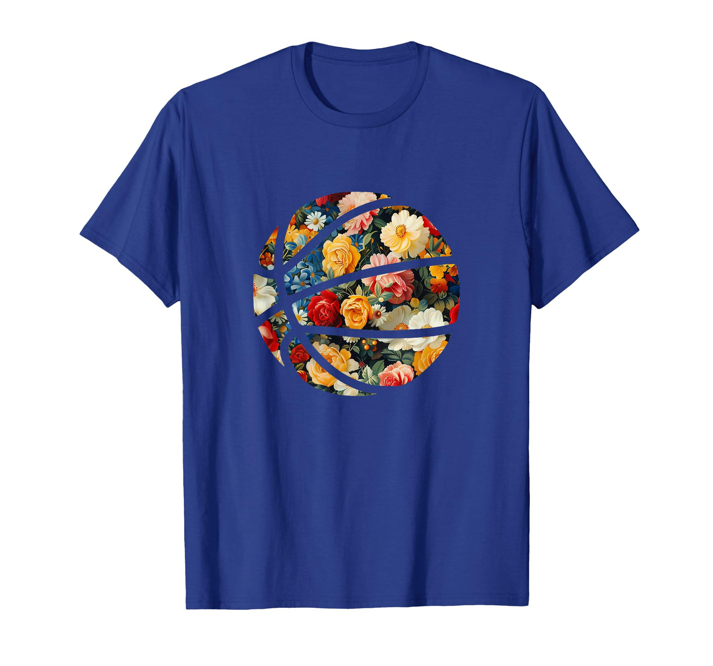 Basketball Silhouette Flowers Botanical Floral T-Shirt