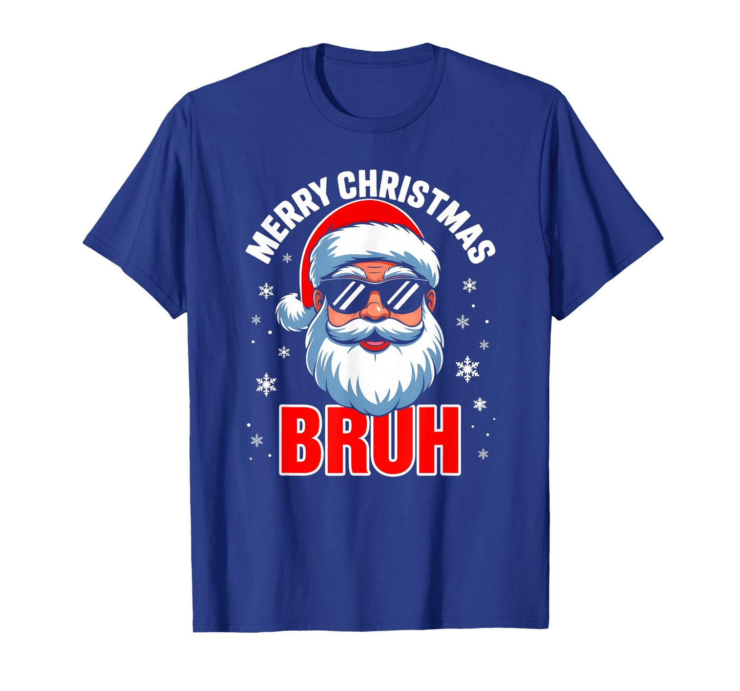 Vintage Santa Claus Face Xmas Men Boys Merry Christmas Bruh T-Shirt