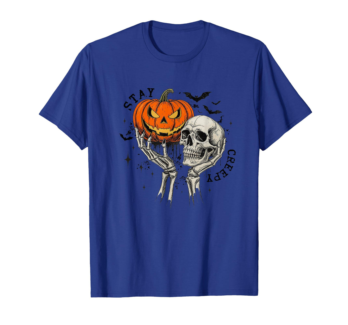 Amazing Spooky Creepy Halloween Pumpkin and Skull T-Shirt