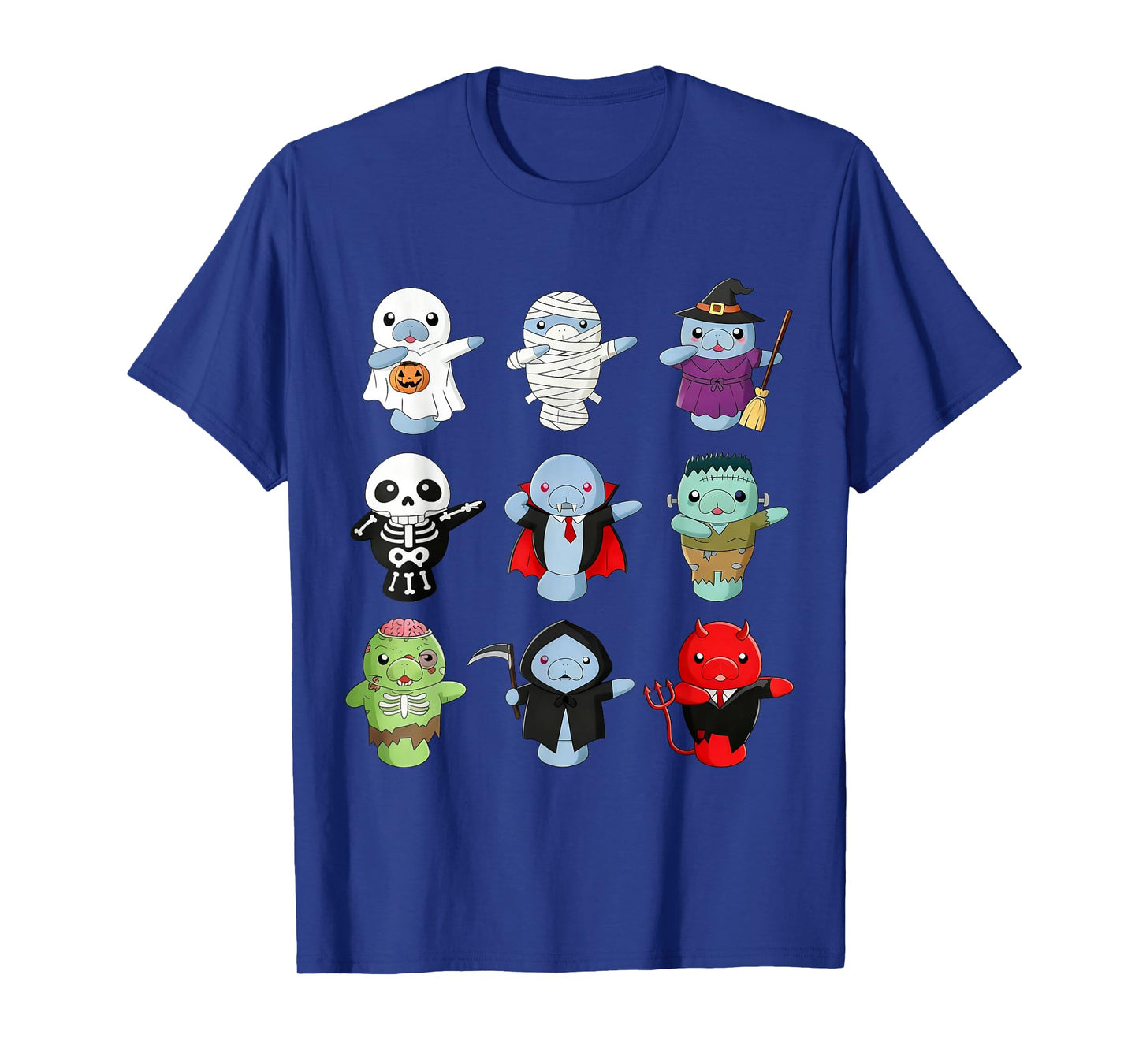 Baby Manatee Ghost Dabbing Witch Halloween Costume Kids T-Shirt