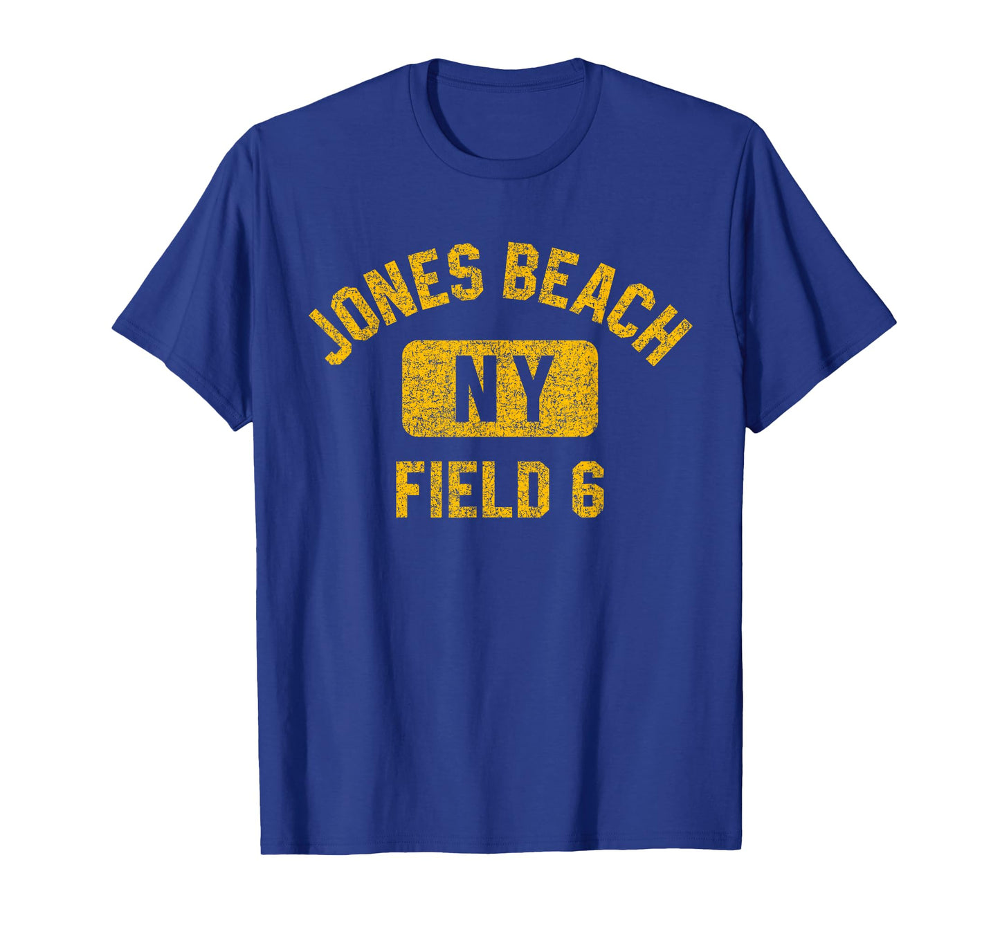 Jones Beach Field 6 NY Gym Style Distressed Amber Print Men Women Girls Kids T-Shirt