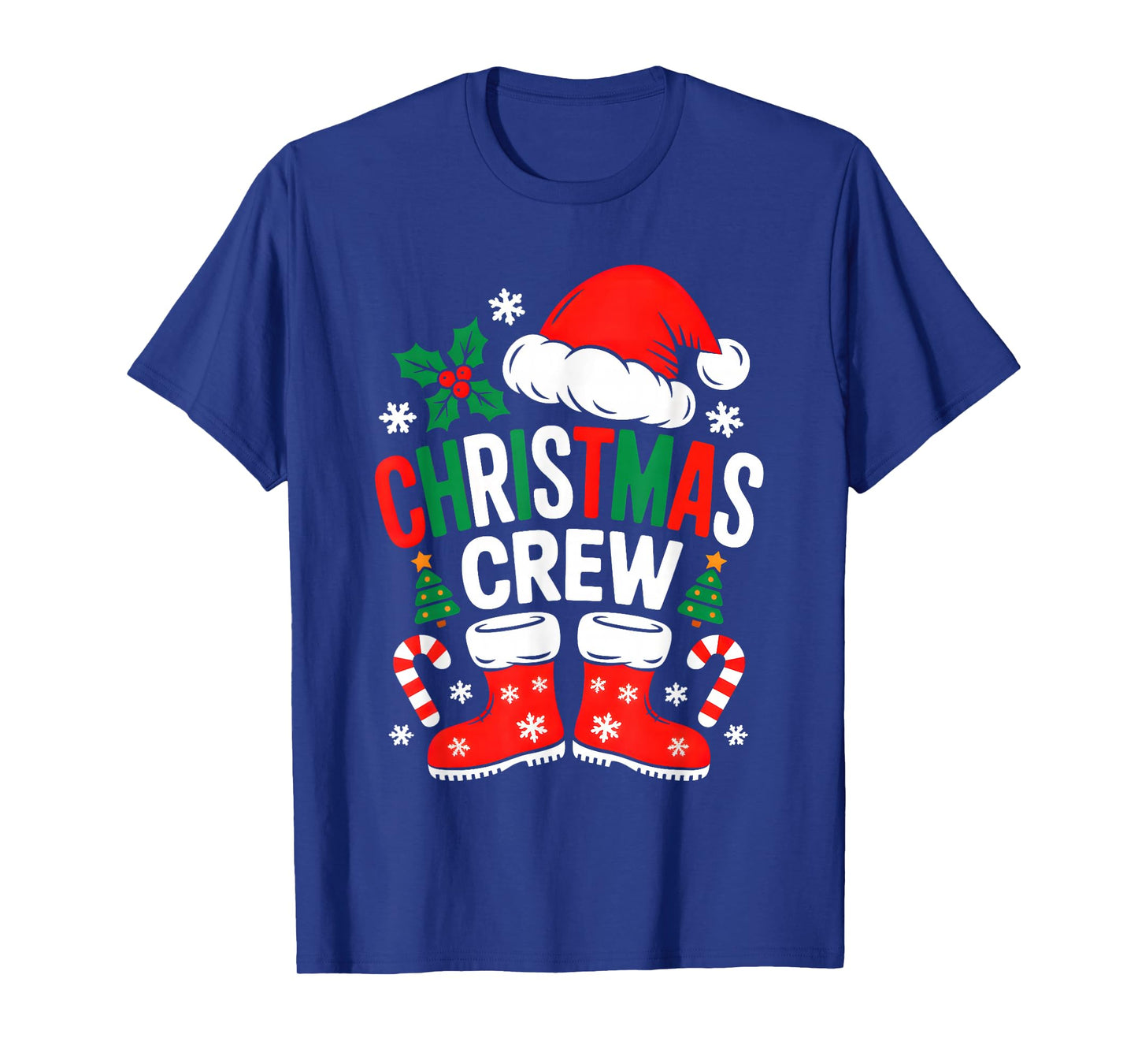 Funny Christmas Crew Xmas Squad Santa Family Pajamas 2025 T-Shirt