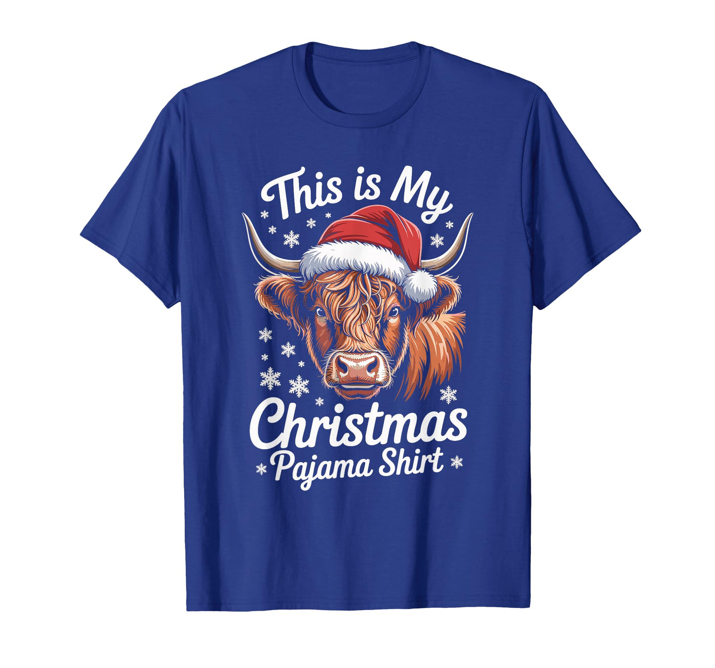 Highland Cow Santa Hat Christmas Highland Cattle Xmas T-Shirt