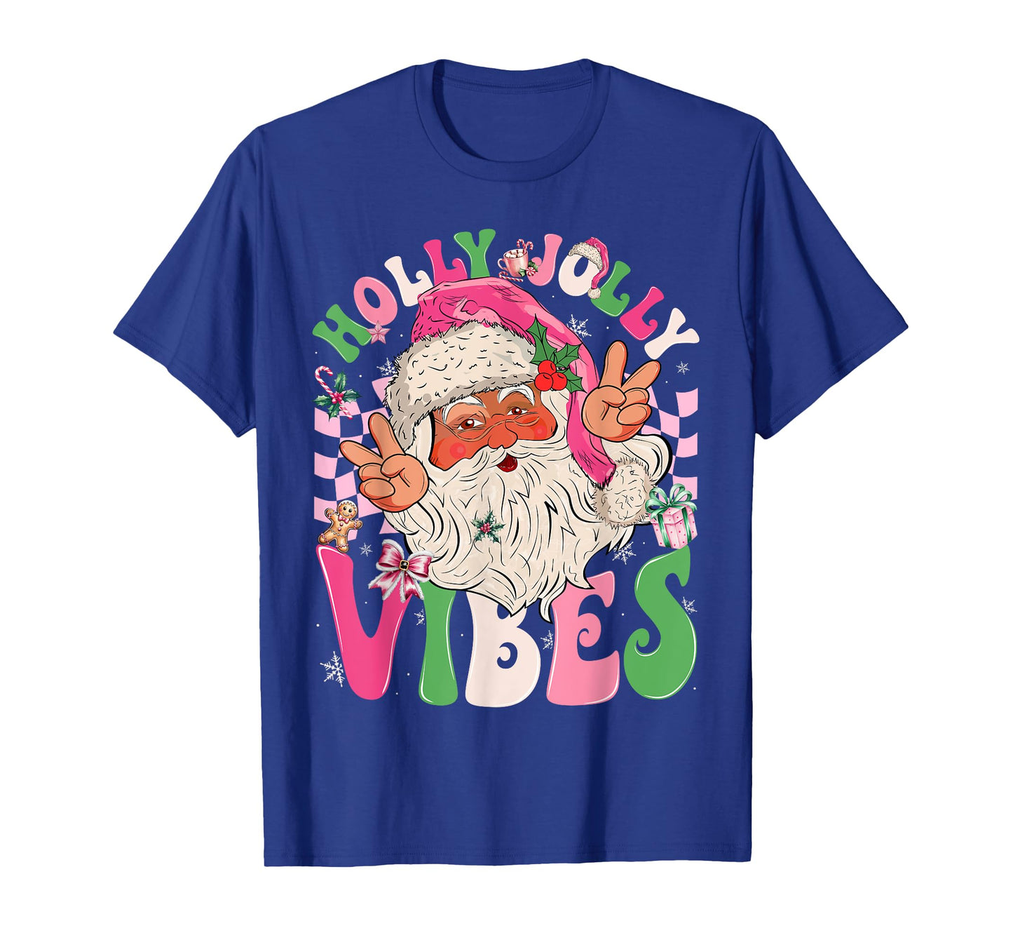 Christmas Vibes Holly Christmas Jolly Santa Winter Holiday T-Shirt
