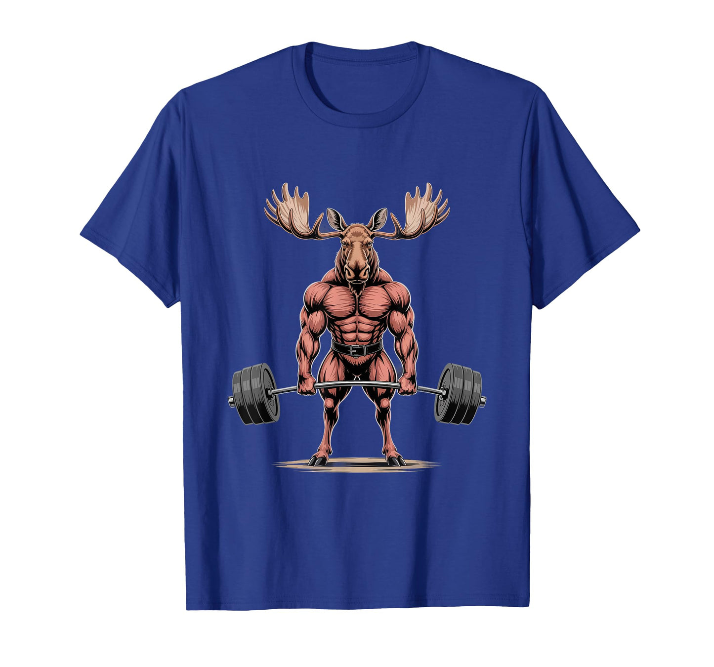 Muscular Cool Muscular Moose Weightlifting Deadlifting T-Shirt