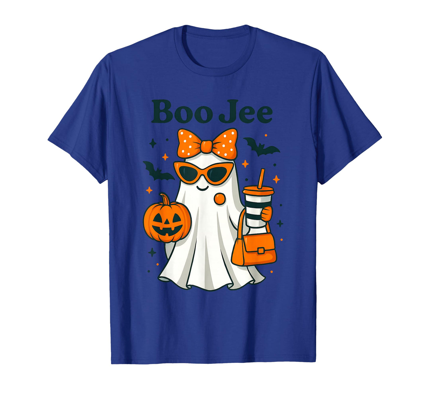 Coquette Leopard Ghost Coffee Boo-JEE Halloween Boujee T-Shirt