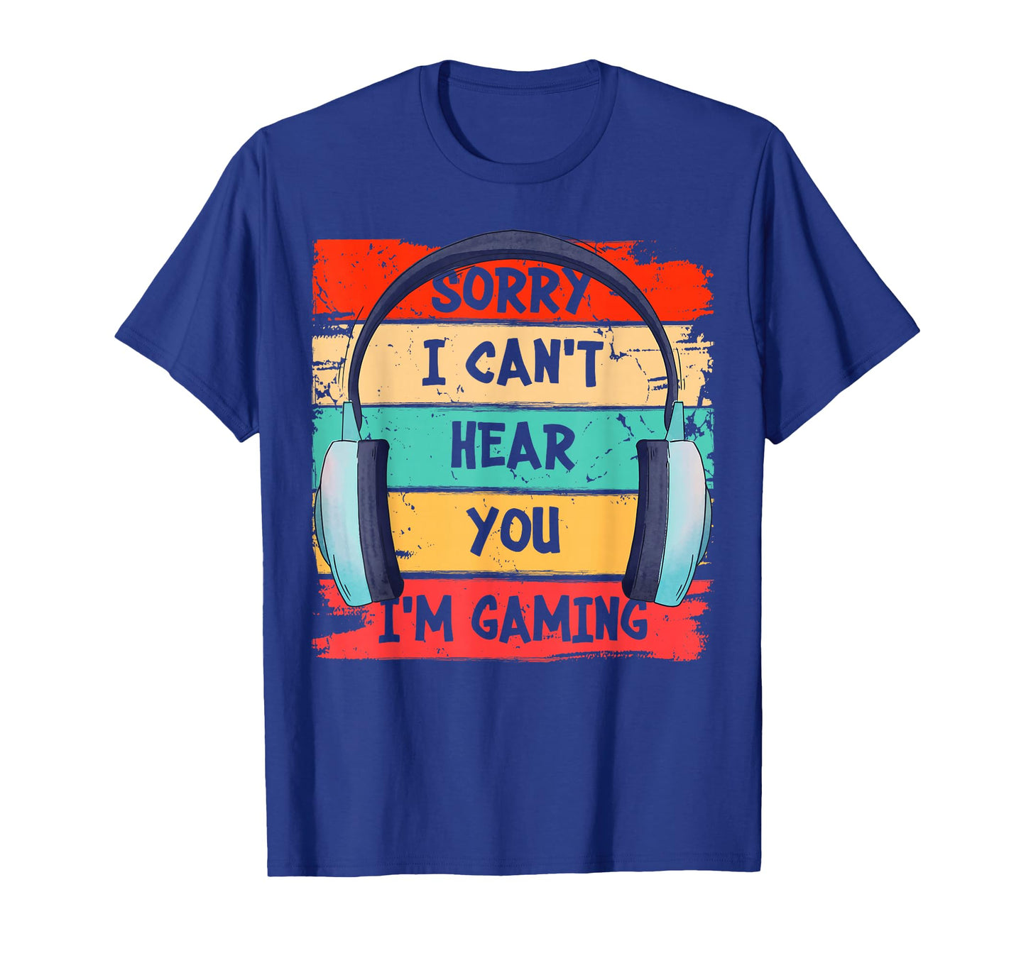 Can't Hear You I'm Gaming Vintage Gamer Headset Graphic T-Shirt