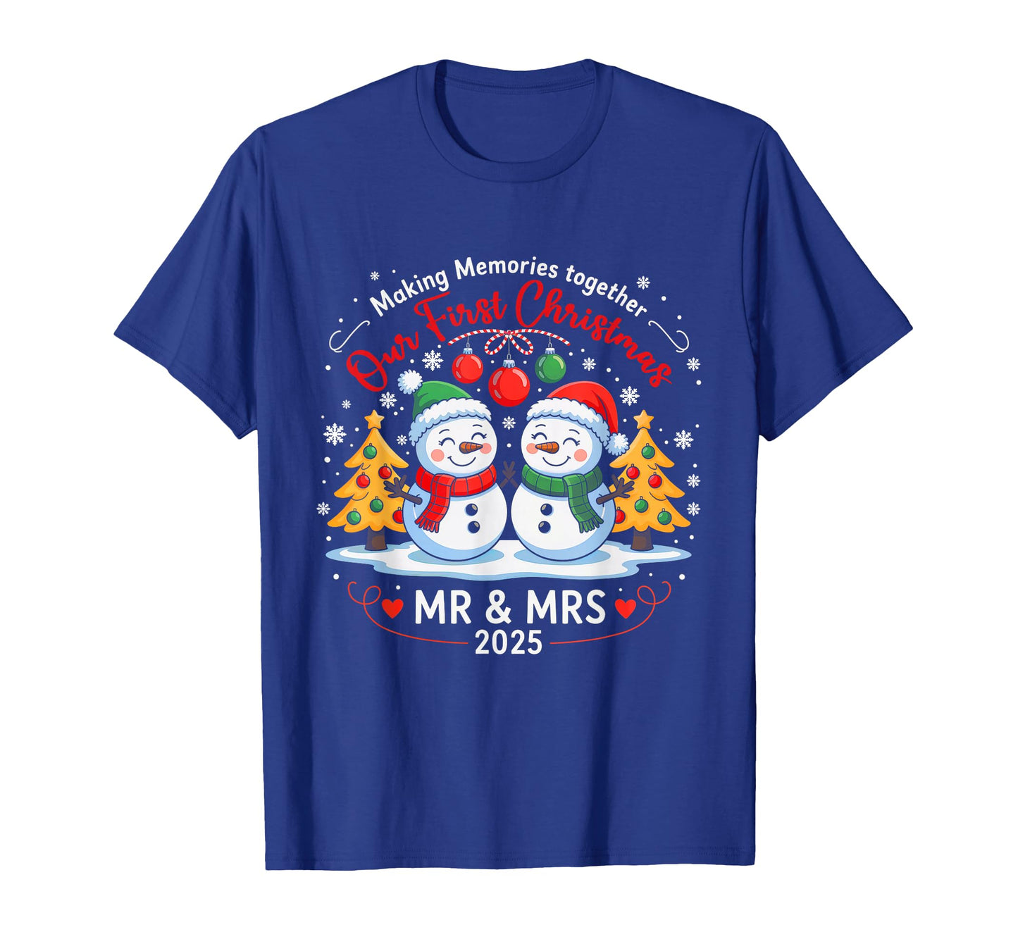 Our First Christmas as Mr & Mrs 2025 Couples T-Shirt