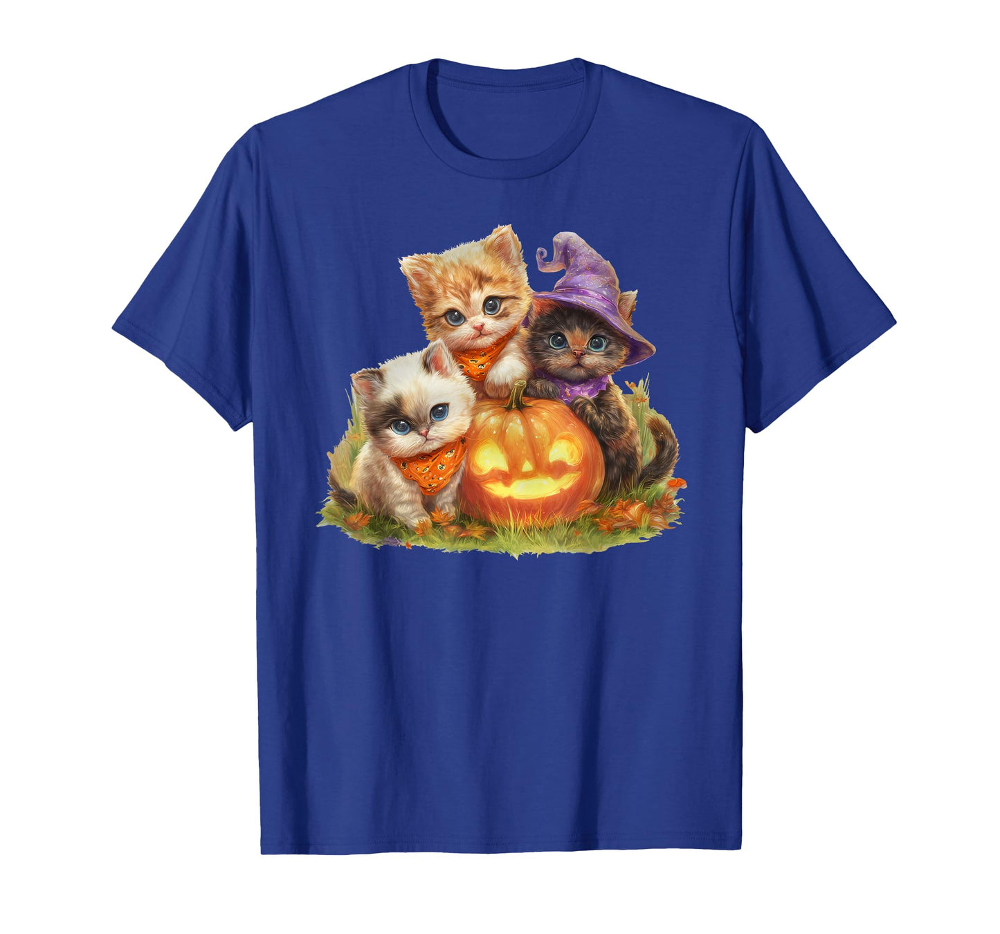 Vintage Kittens Pumpkin Cute Cat Spooky Season Halloween T-Shirt