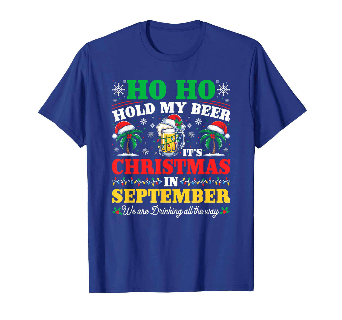 HO HO Hold My Paddle It's Christmas Hawaiian Tropical Santa T-Shirt