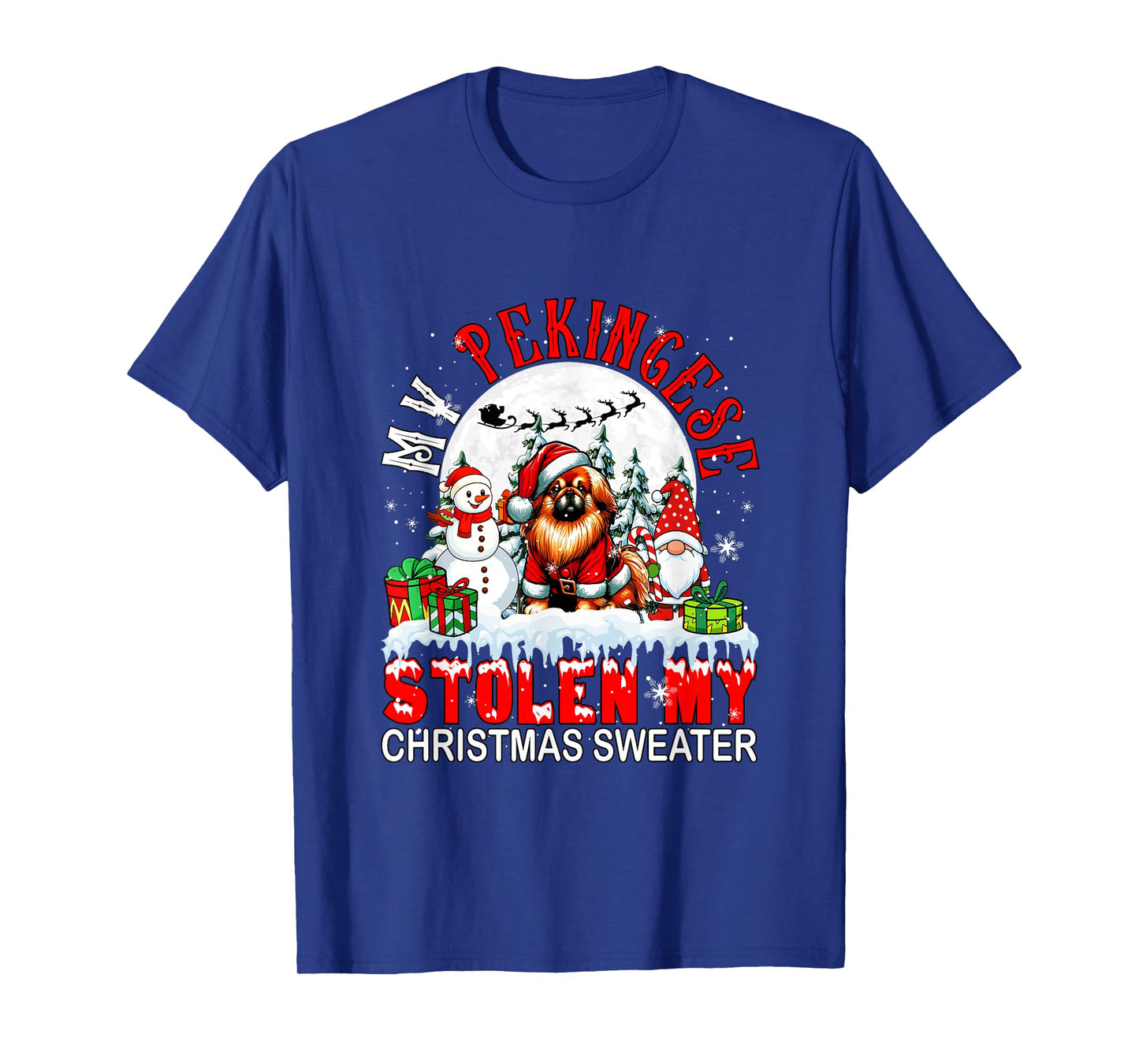 My Pekingese Stolen My Christmas Sweater Santa Dog Owner T-Shirt