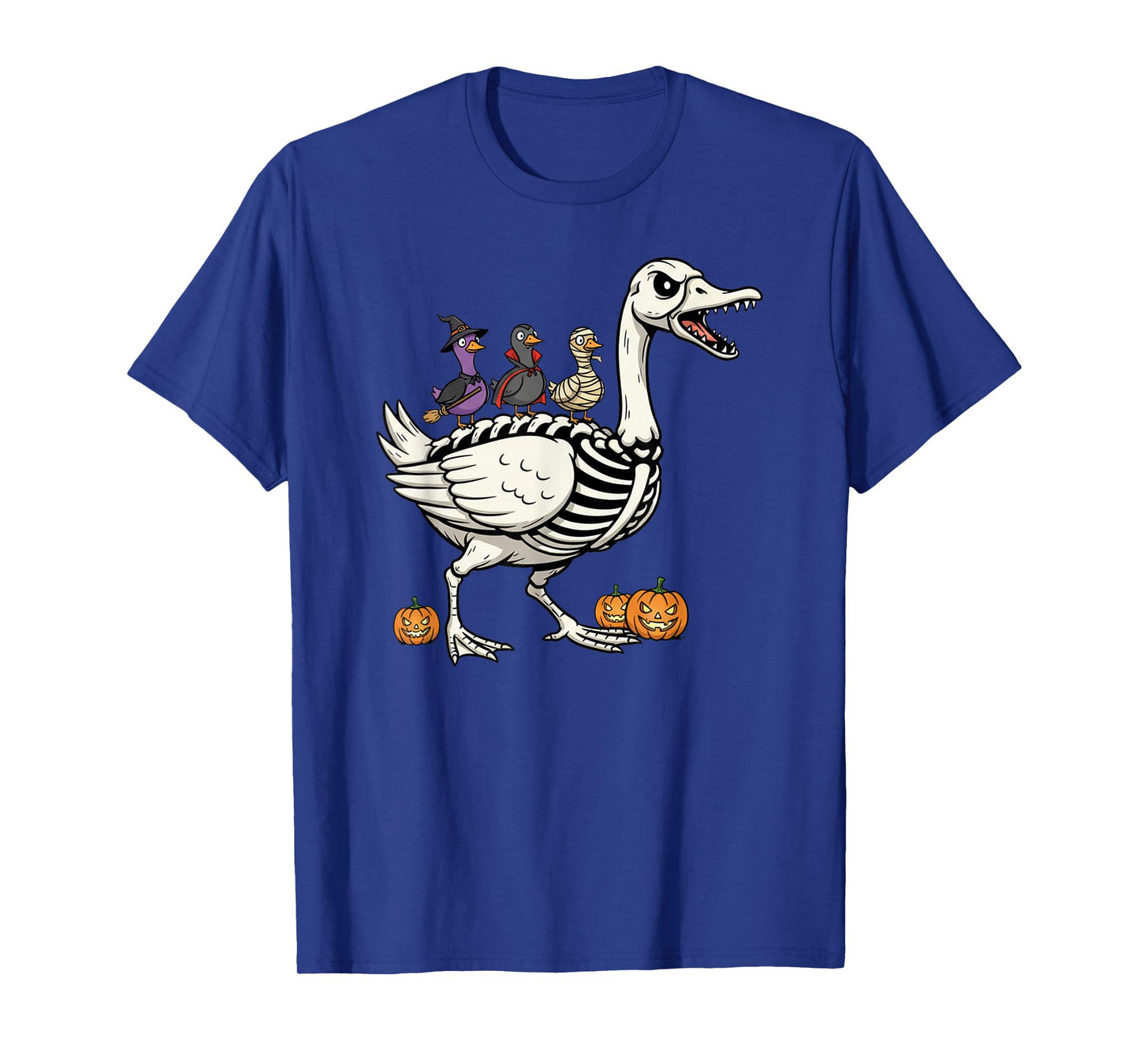 Funny Goose Skeleton Mummy Witch Halloween Kids Mens Womens T-Shirt